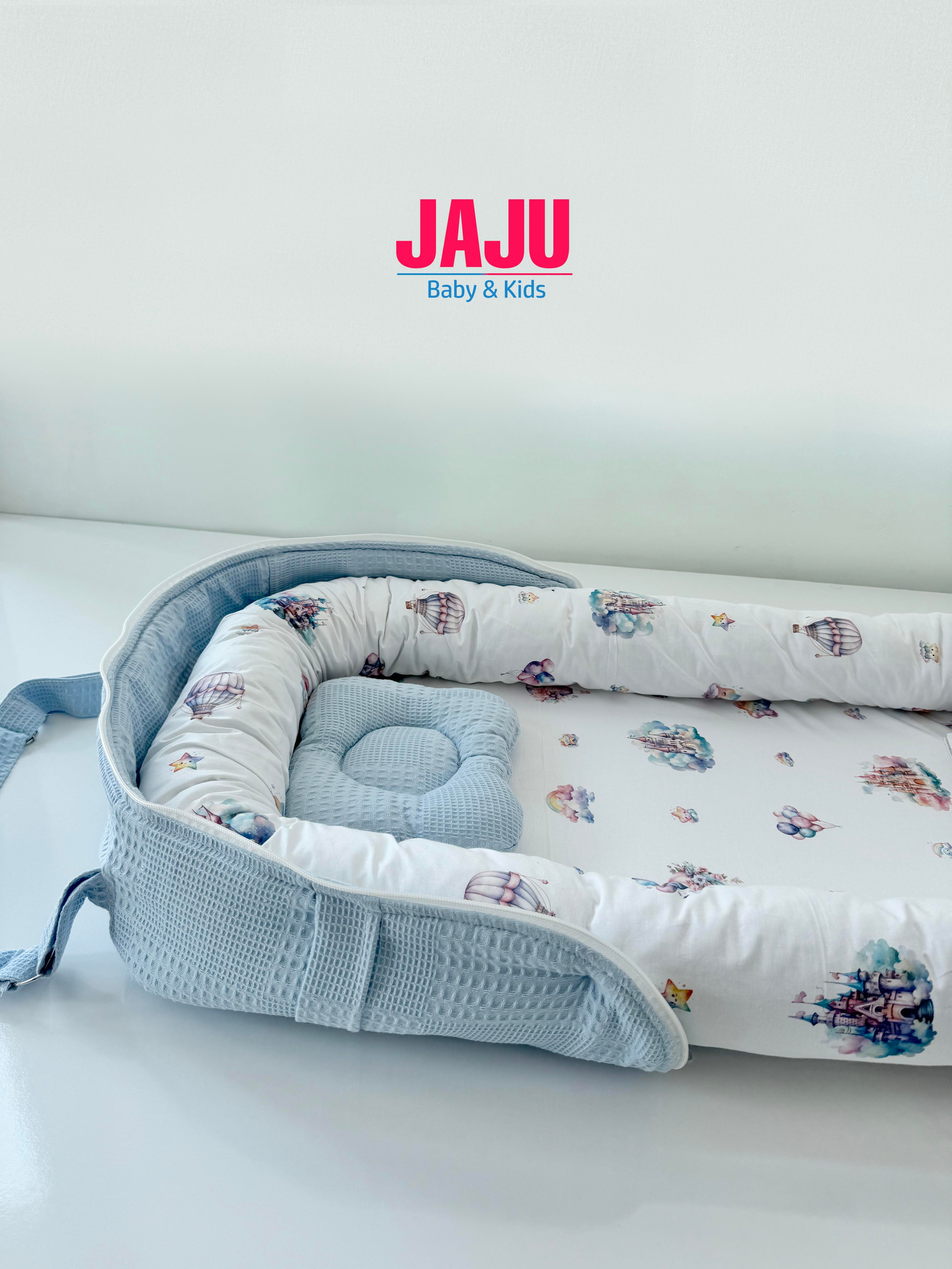 Jaju Baby Nest Çantalı Babynest Taşınabilir Anne Yanı Sevimli Balonlar Babynest
