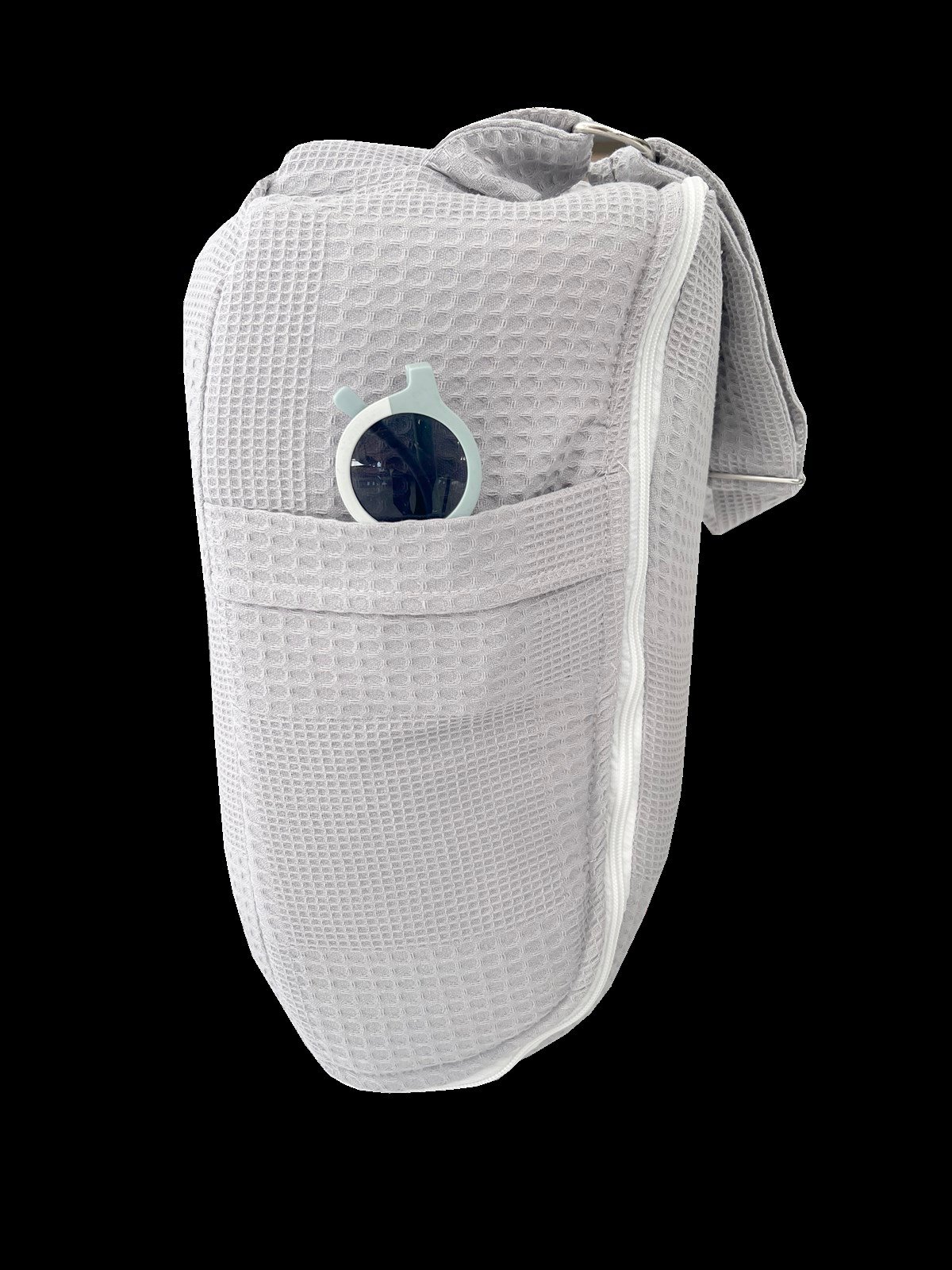 Jaju Baby Nest Gri Waffle Micky Desenli Çantalı Babynest Bebek Çantası Taşınabilir Anne Yanı Yatağı