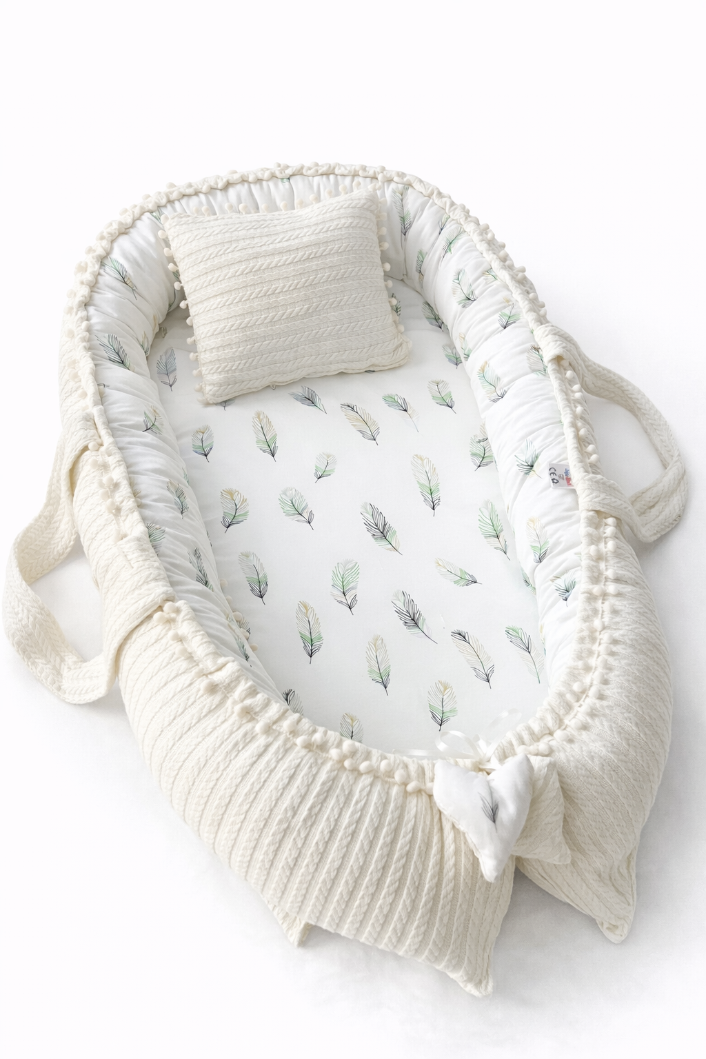 Jaju Baby Nest Örgü kumaş Tüy Desenli Lüx Babynest