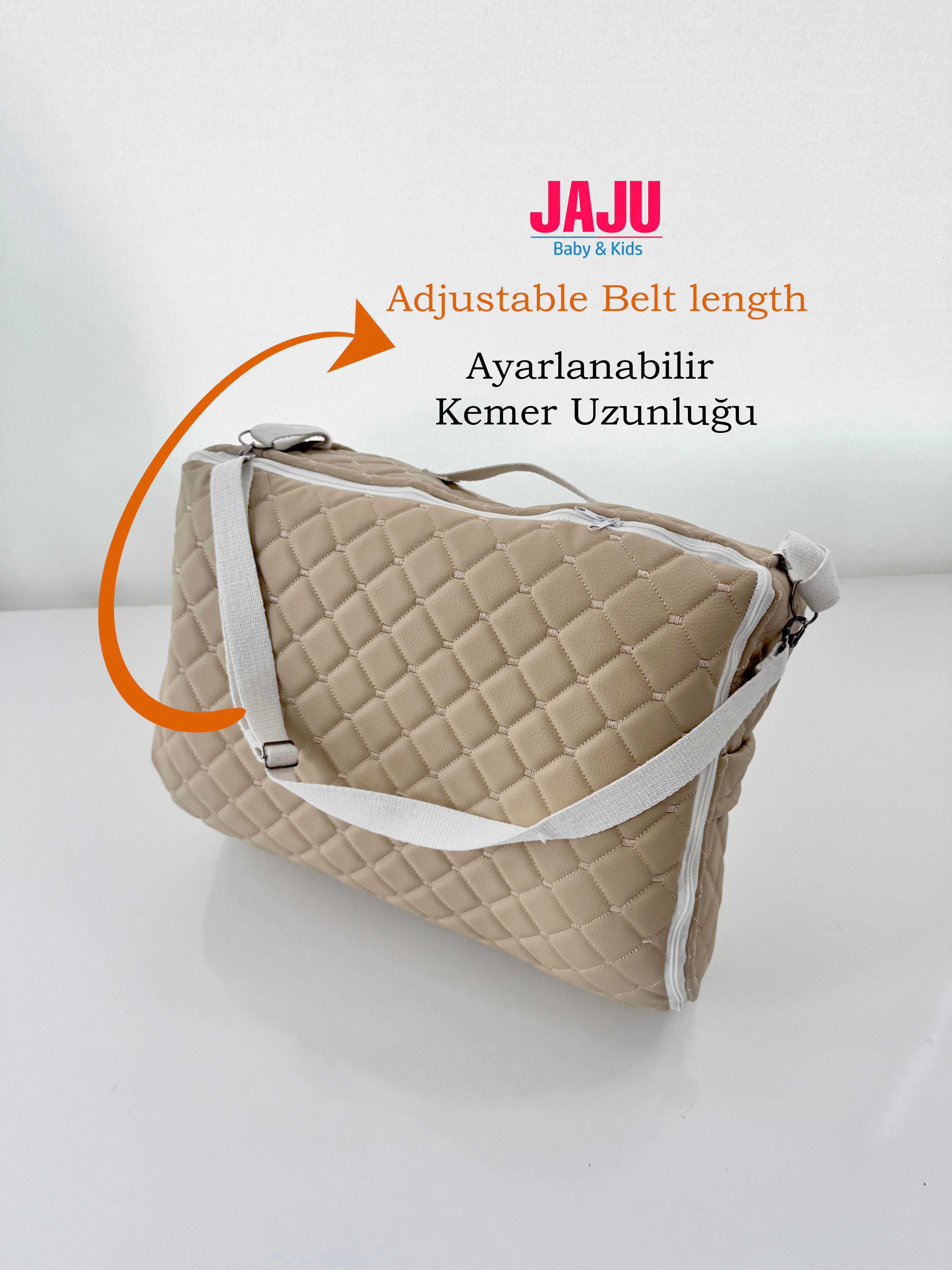 Jaju Baby Nest Premium Tilki Müslin Deri Çantalı Babynest Bebek Çantası Taşınabilir Anne Yanı Yatağı