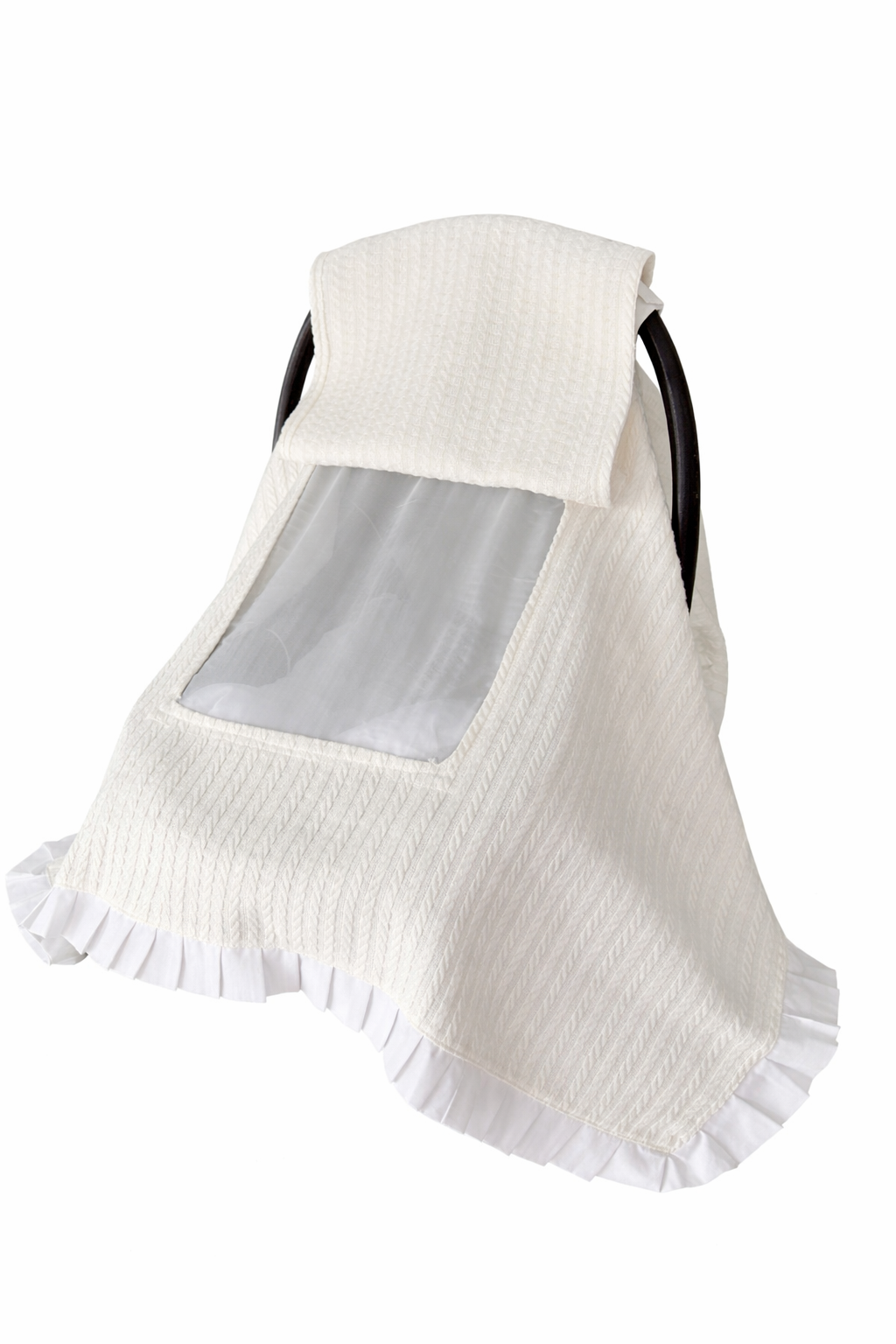 Jaju Baby Örgü %100 Pamuk Organik Kumaş Pencereli Puset Örtüsü 