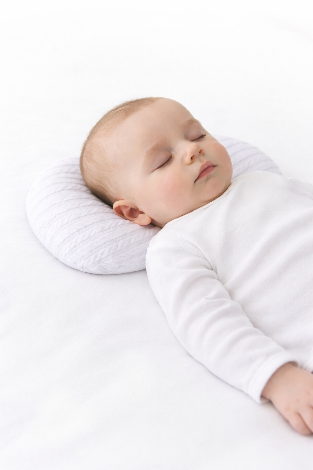 Jaju Baby Örgü Düz Kafa Yastığı Bebek Kafa Şekillendirici Yastık Bebek Yastığı Düz Kafa Sendorumu Önleyici Yastık