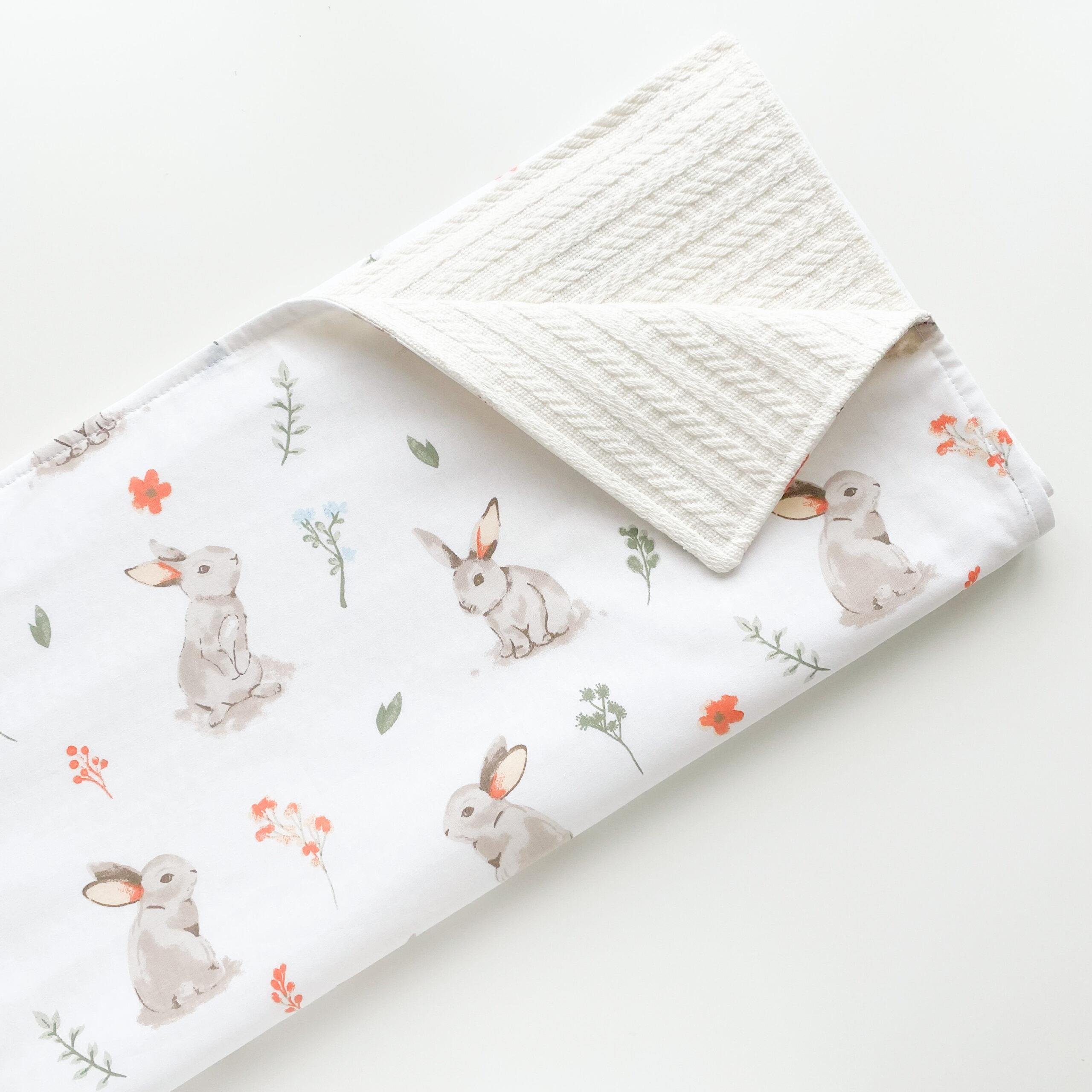 Jaju Baby Örme Kumaş ve Tavşan Bebek Battaniye 110x100 cm