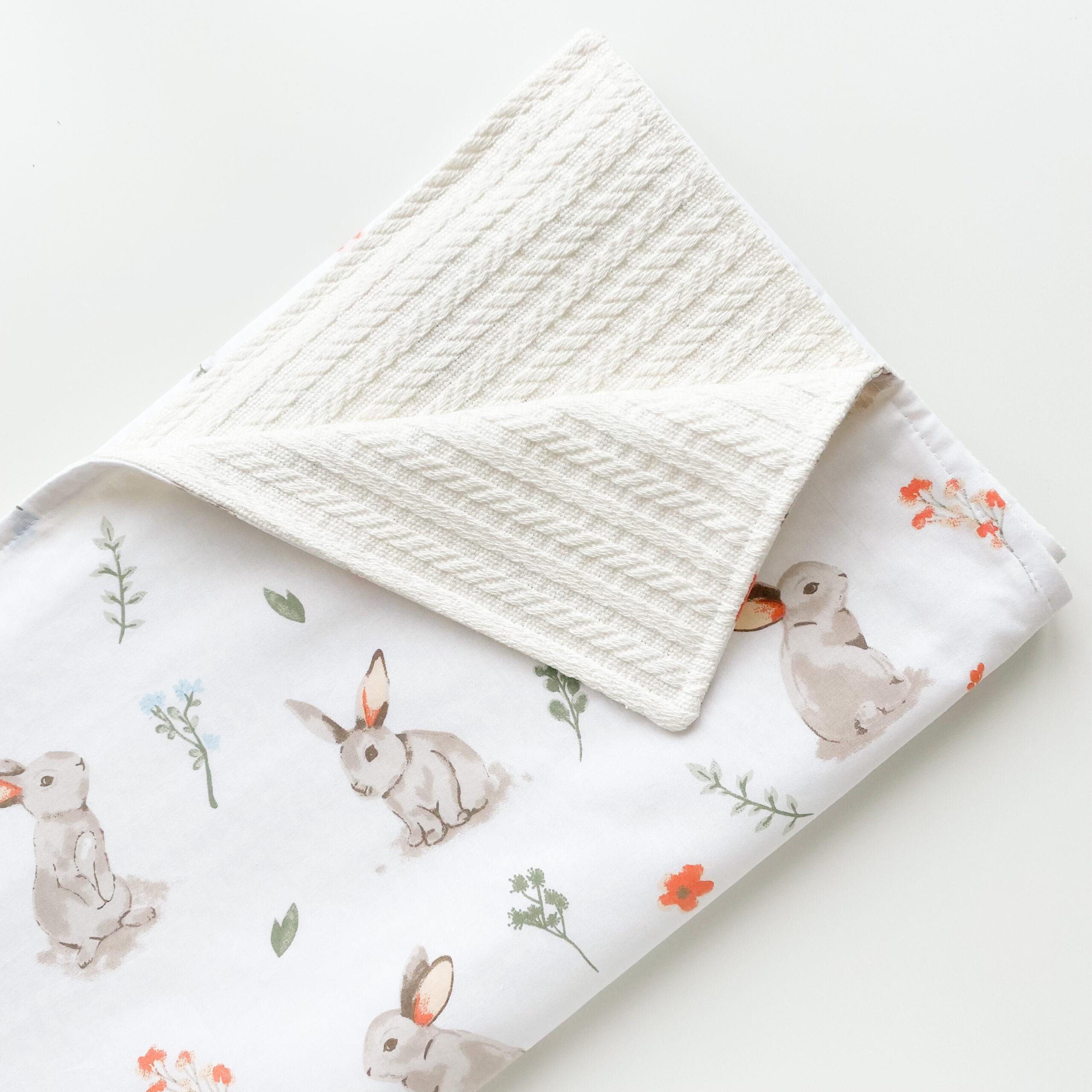 Jaju Baby Örme Kumaş ve Tavşan Bebek Battaniye 110x100 cm