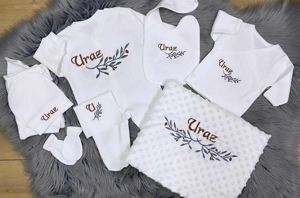 Jaju Baby Özel Tasarım İsim İşlemeli Bebek Yeni Doğan Set