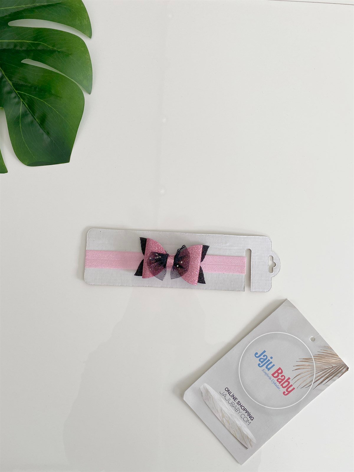 Jaju Baby Pembe Fiyonklu Saç Bandı