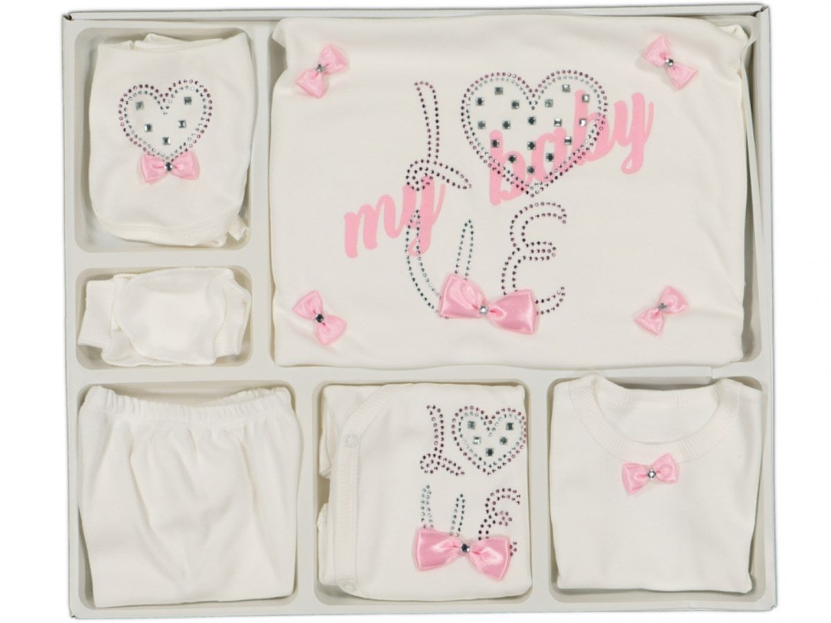 Jaju Baby Pembe My Baby Taşlı 10'lu Hastane Çıkış Seti
