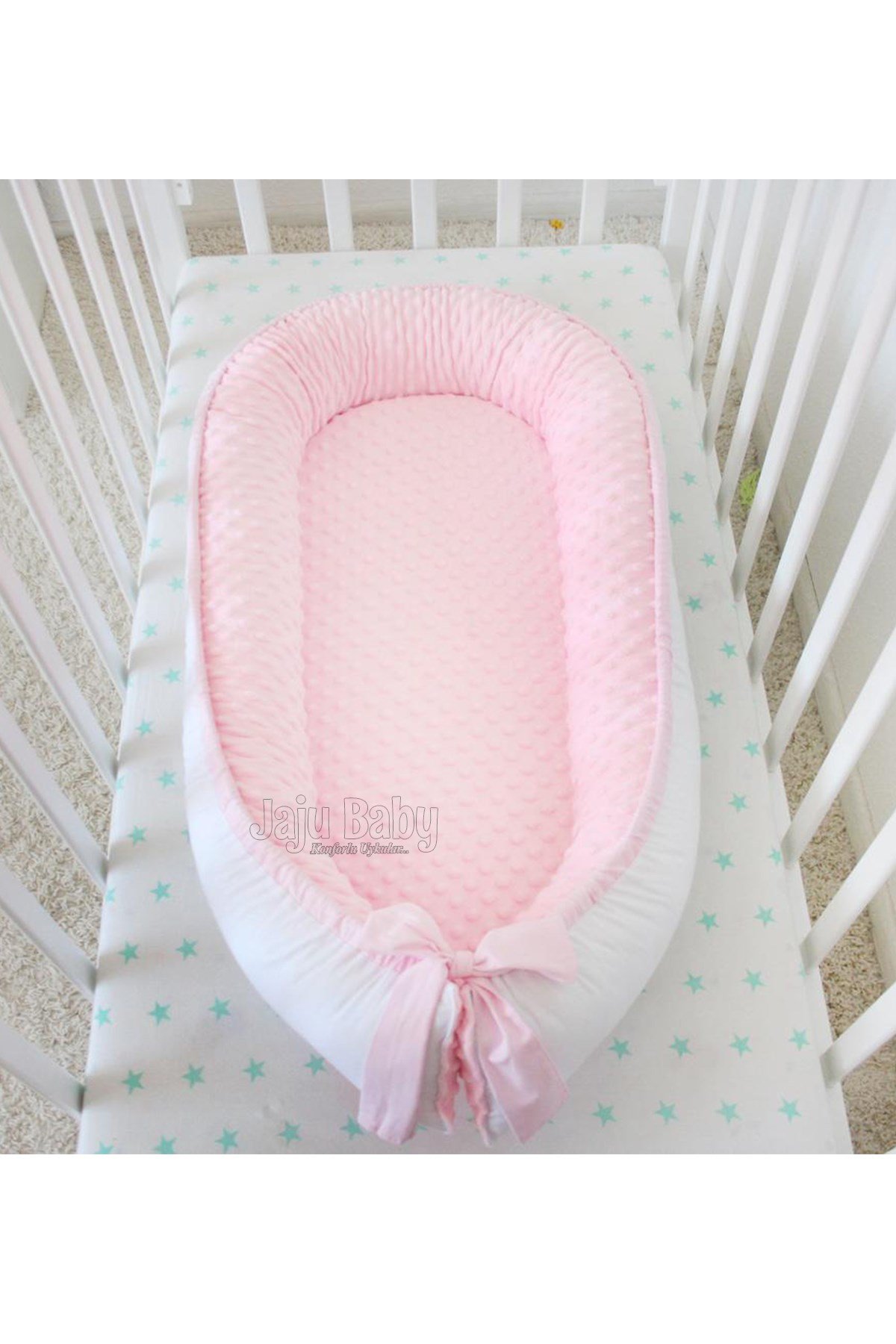 Jaju Baby Pembe Nohut Kumaş Lüx Tasarım Ortopedik Babynest 100x60cm