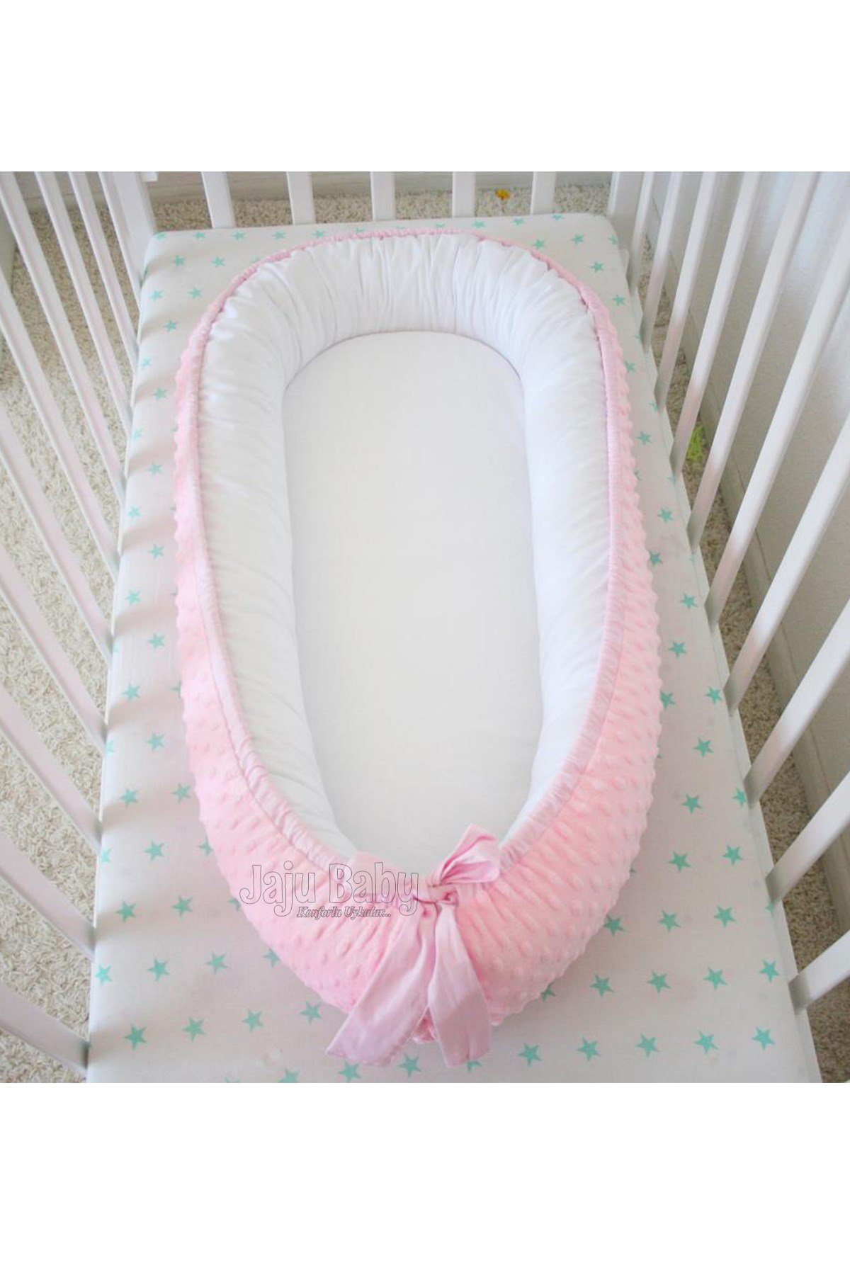Jaju Baby Pembe Nohut Kumaş Lüx Tasarım Ortopedik Babynest 100x60cm