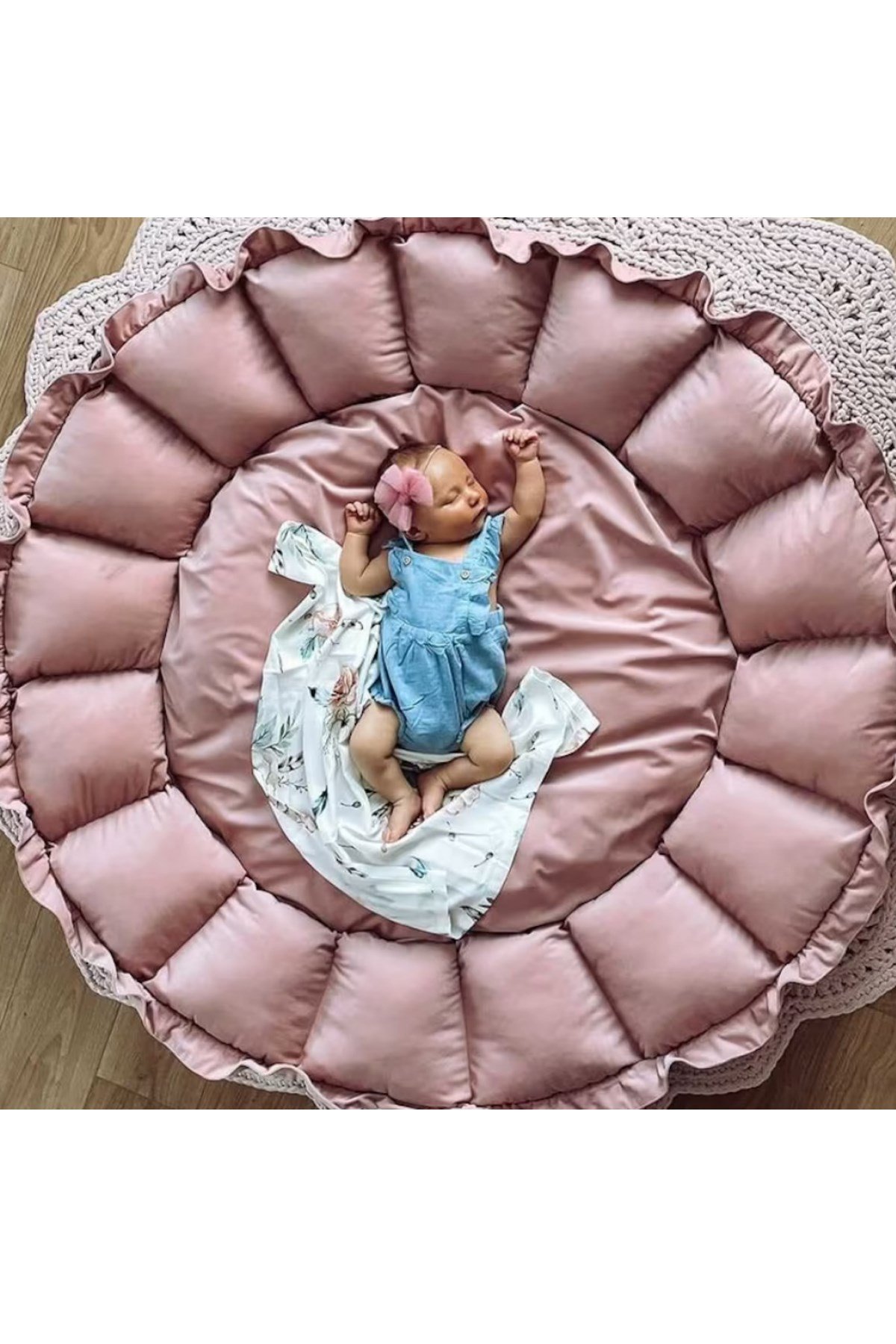 Jaju Baby Pudra Açılır - Kapanır Oyun Minderi Jaju-Babynest Bebek Yatağı