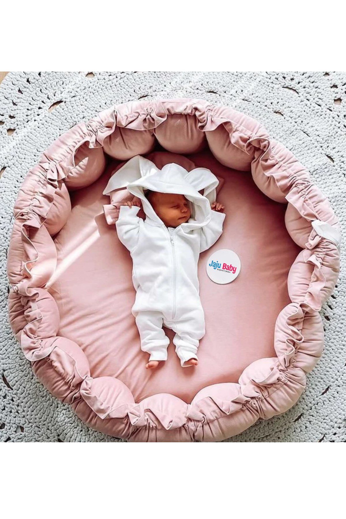 Jaju Baby Pudra Açılır - Kapanır Oyun Minderi Jaju-Babynest Bebek Yatağı