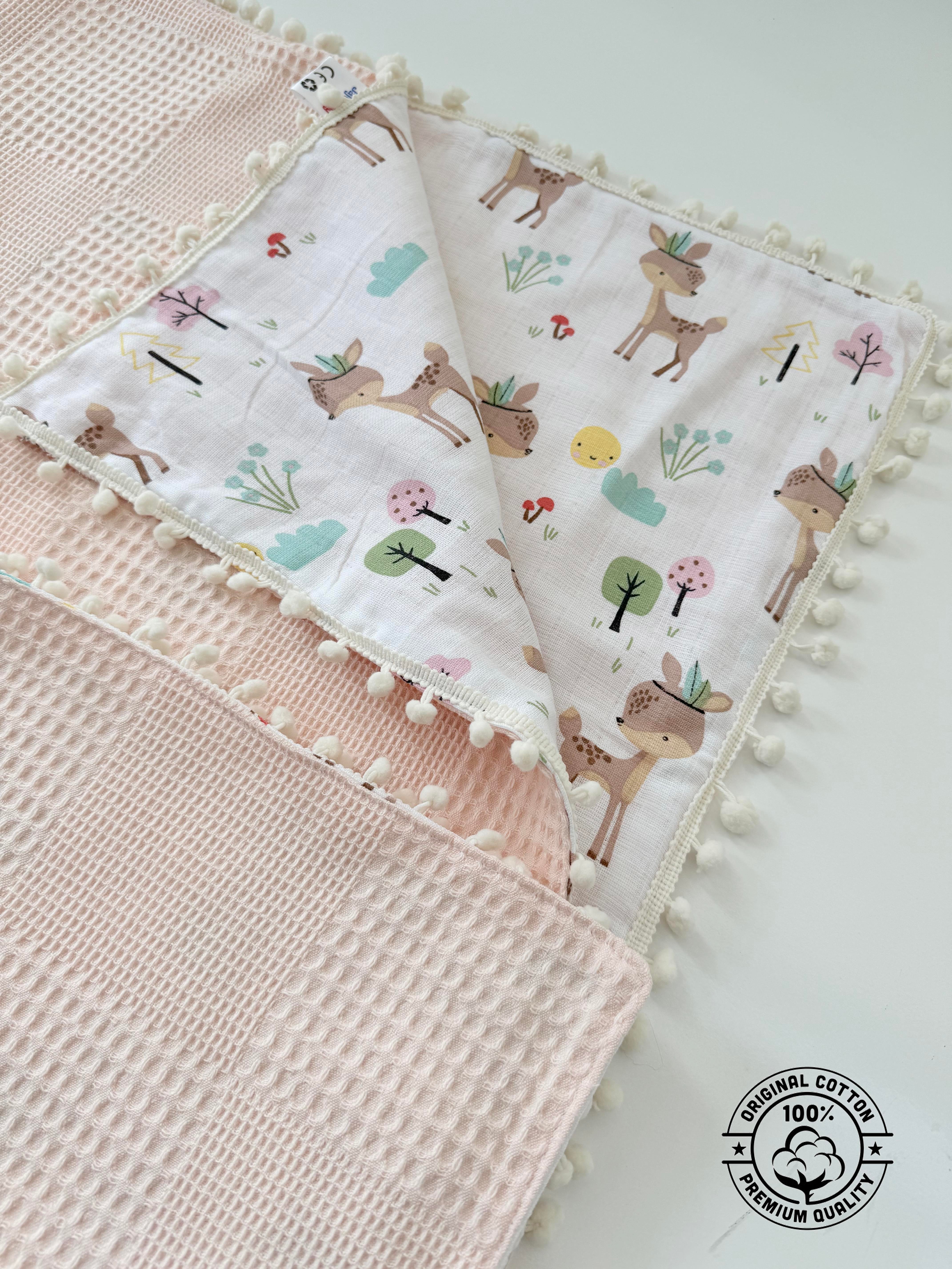 Jaju Baby Pudra Pike Ceylan Müslin Battaniye Çok Amaçlı Bebek Battaniyesi 100x100