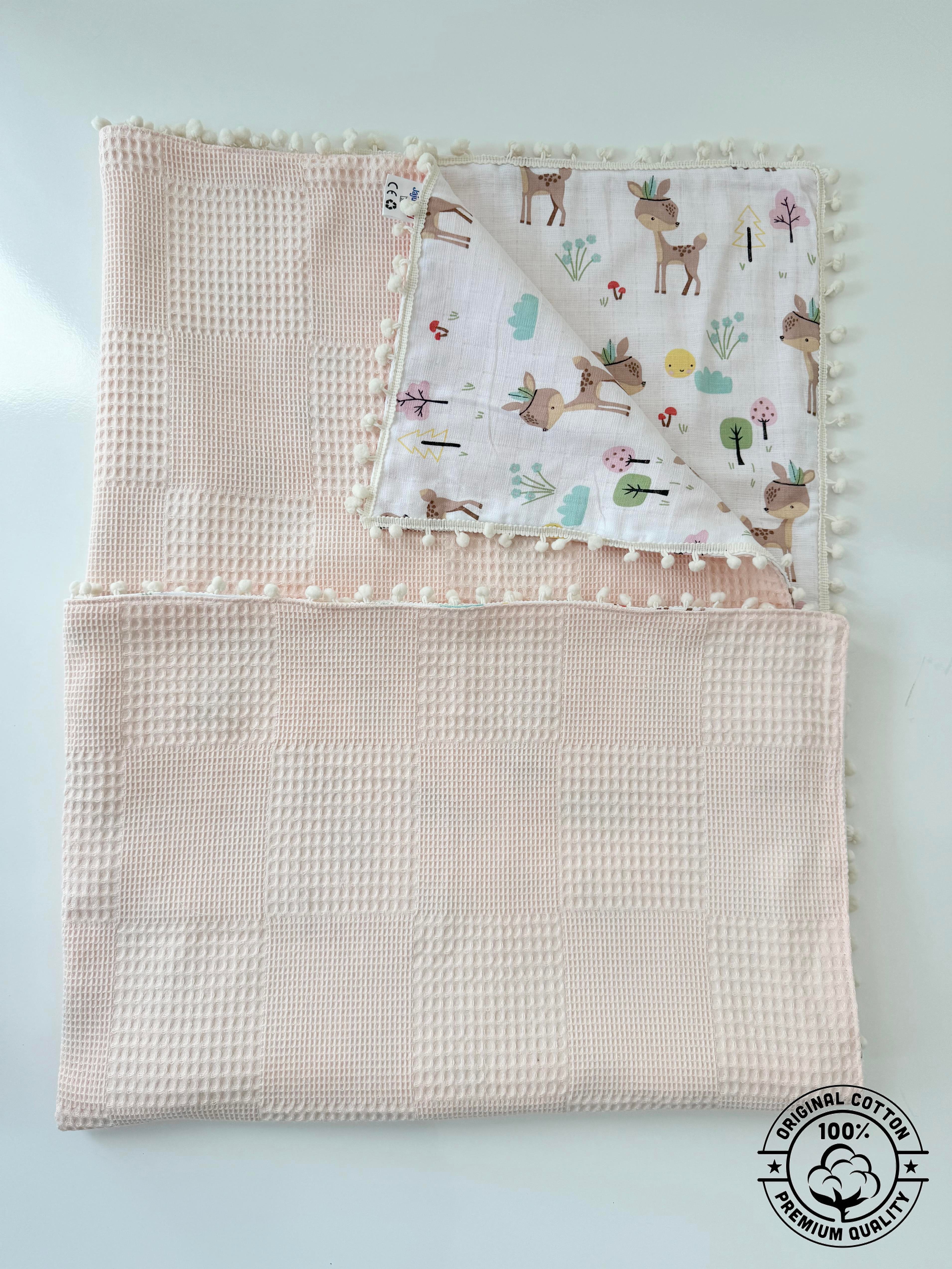 Jaju Baby Pudra Pike Ceylan Müslin Battaniye Çok Amaçlı Bebek Battaniyesi 100x100