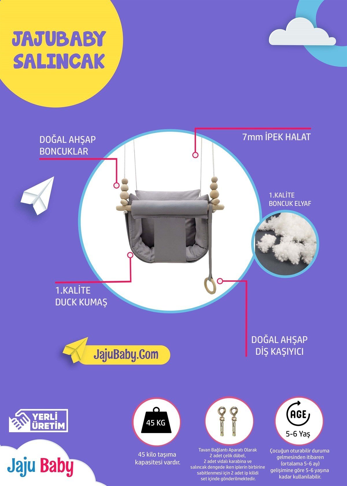 Jaju Baby Rüya Gri Salıncak