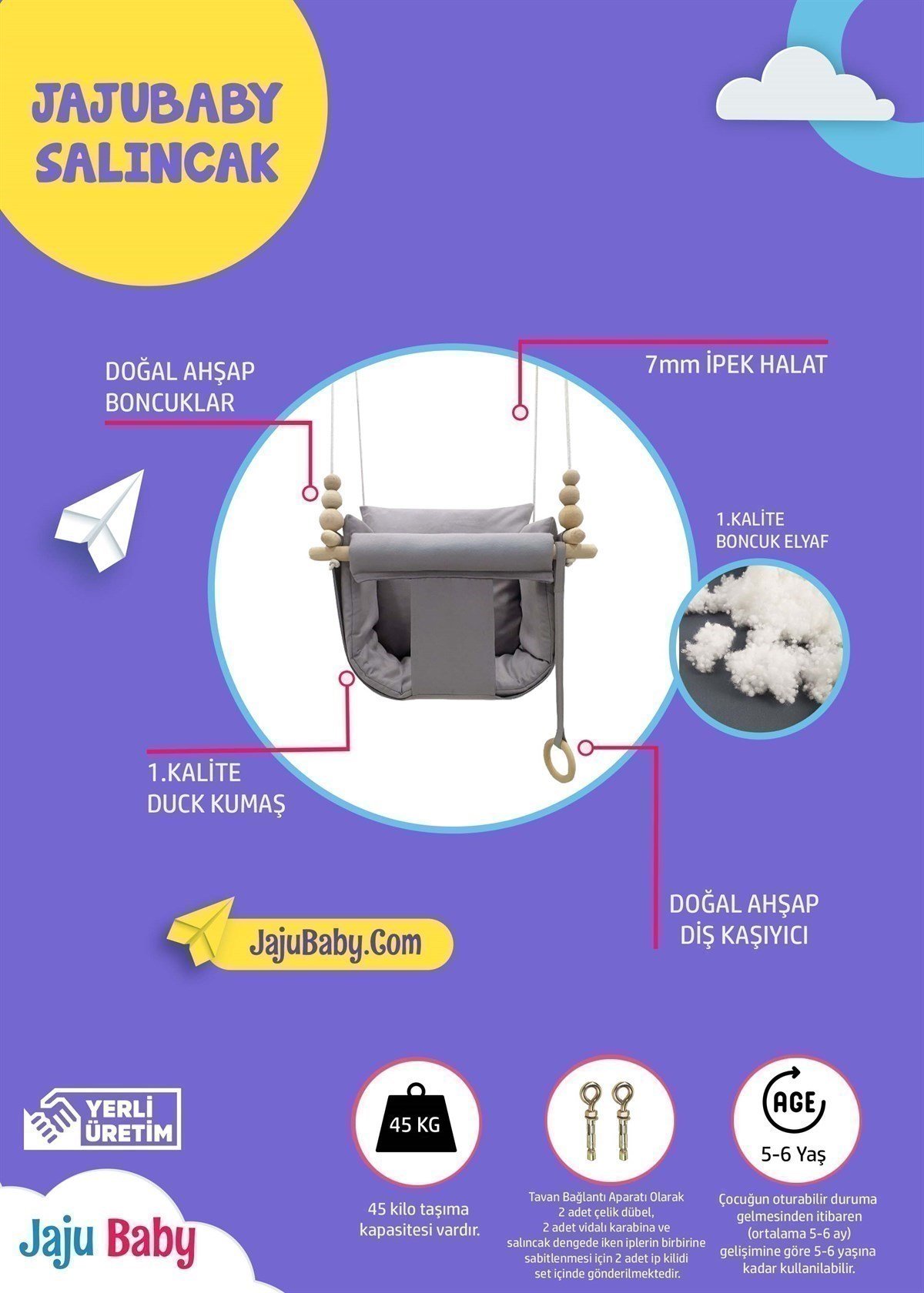 Jaju Baby Rüya Gri Salıncak