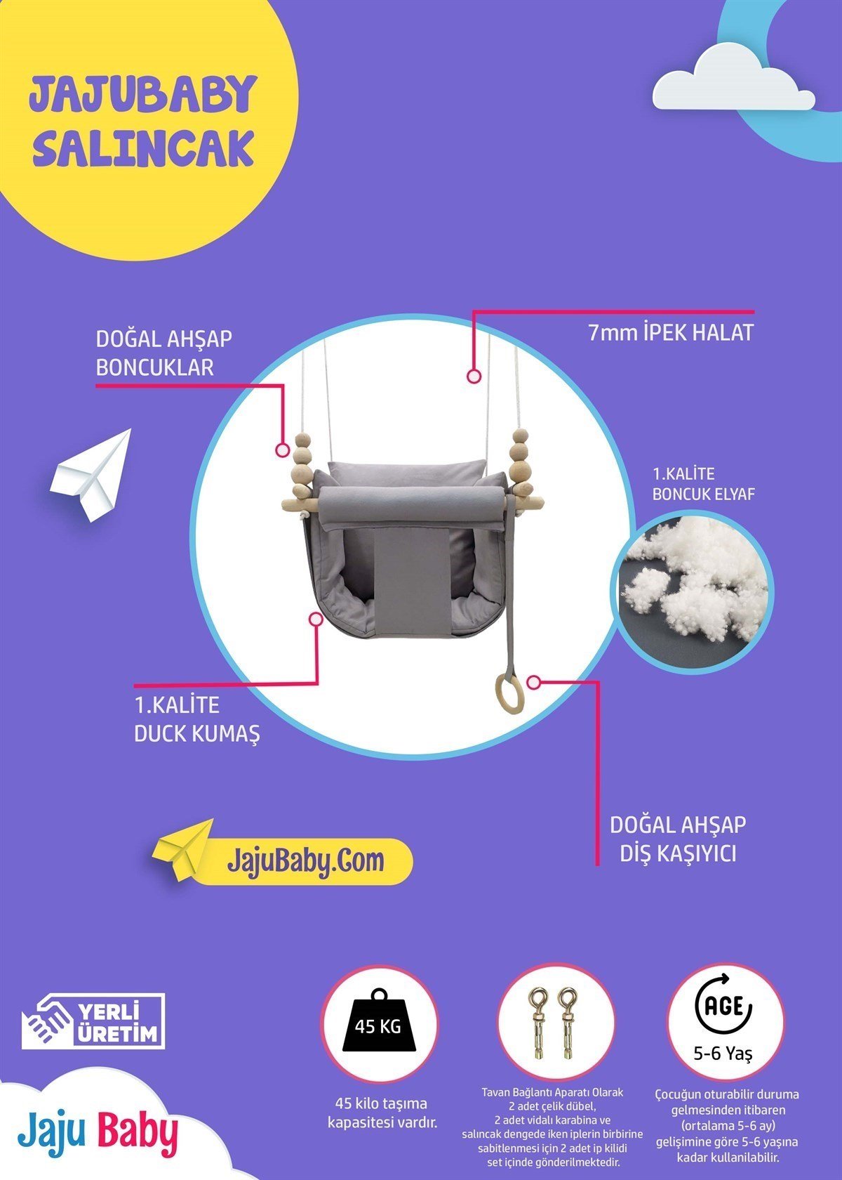 Jaju Baby Rüya Gri Salıncak