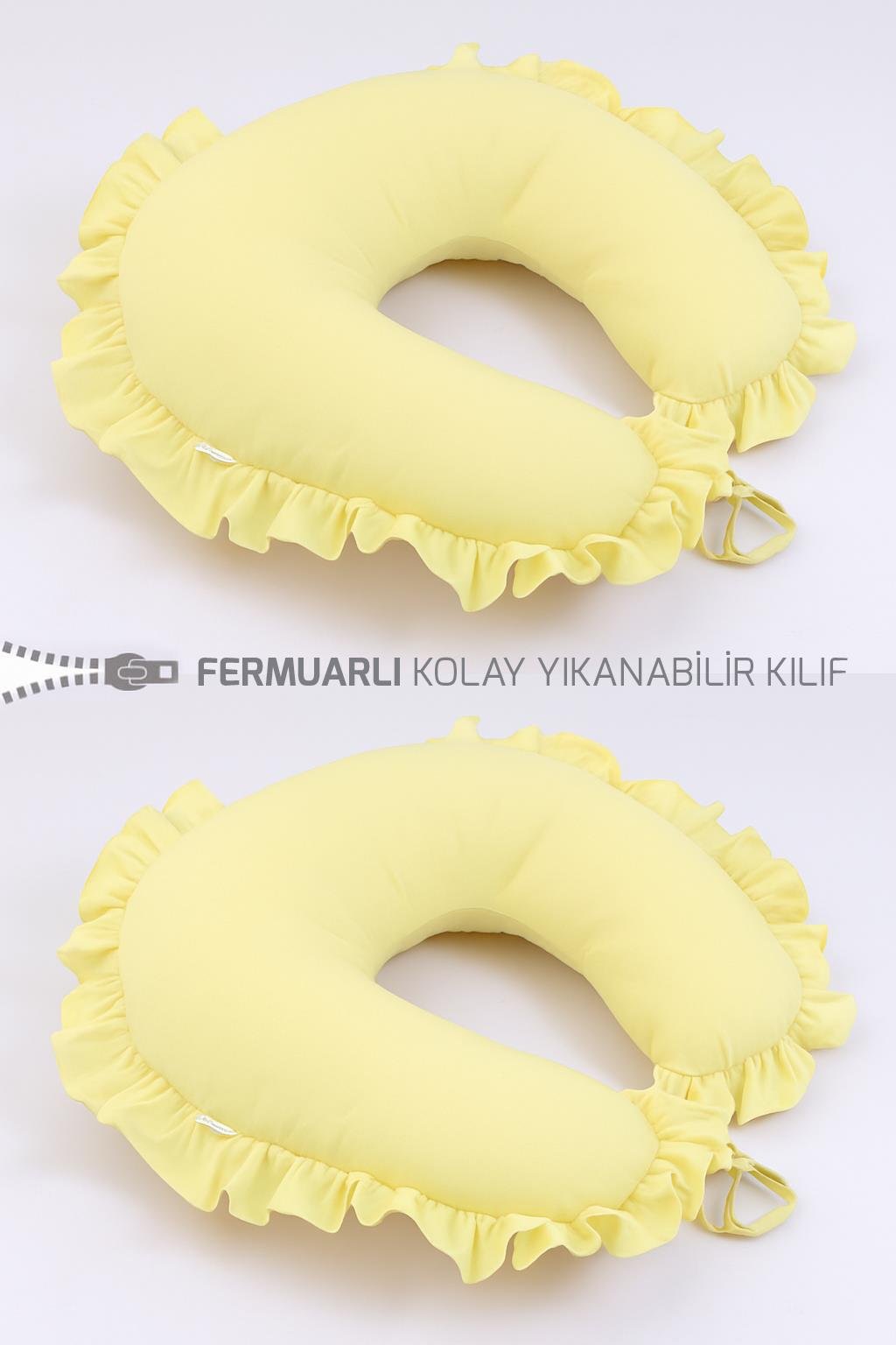 Jaju Baby Sarı Fırfırlı Emzirme Yastığı / Destek Minderi