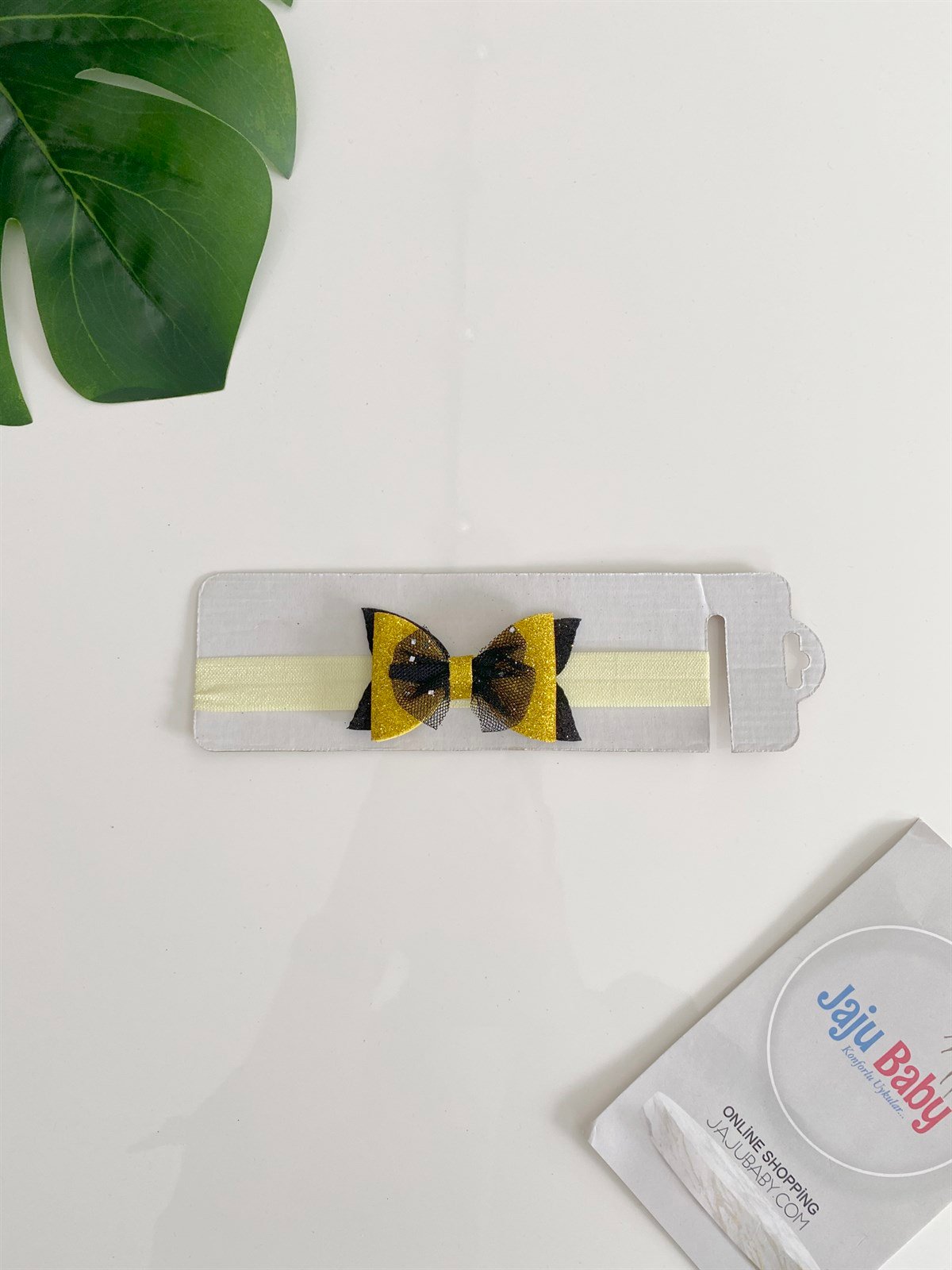 Jaju Baby Sarı Fiyonklu Saç Bandı