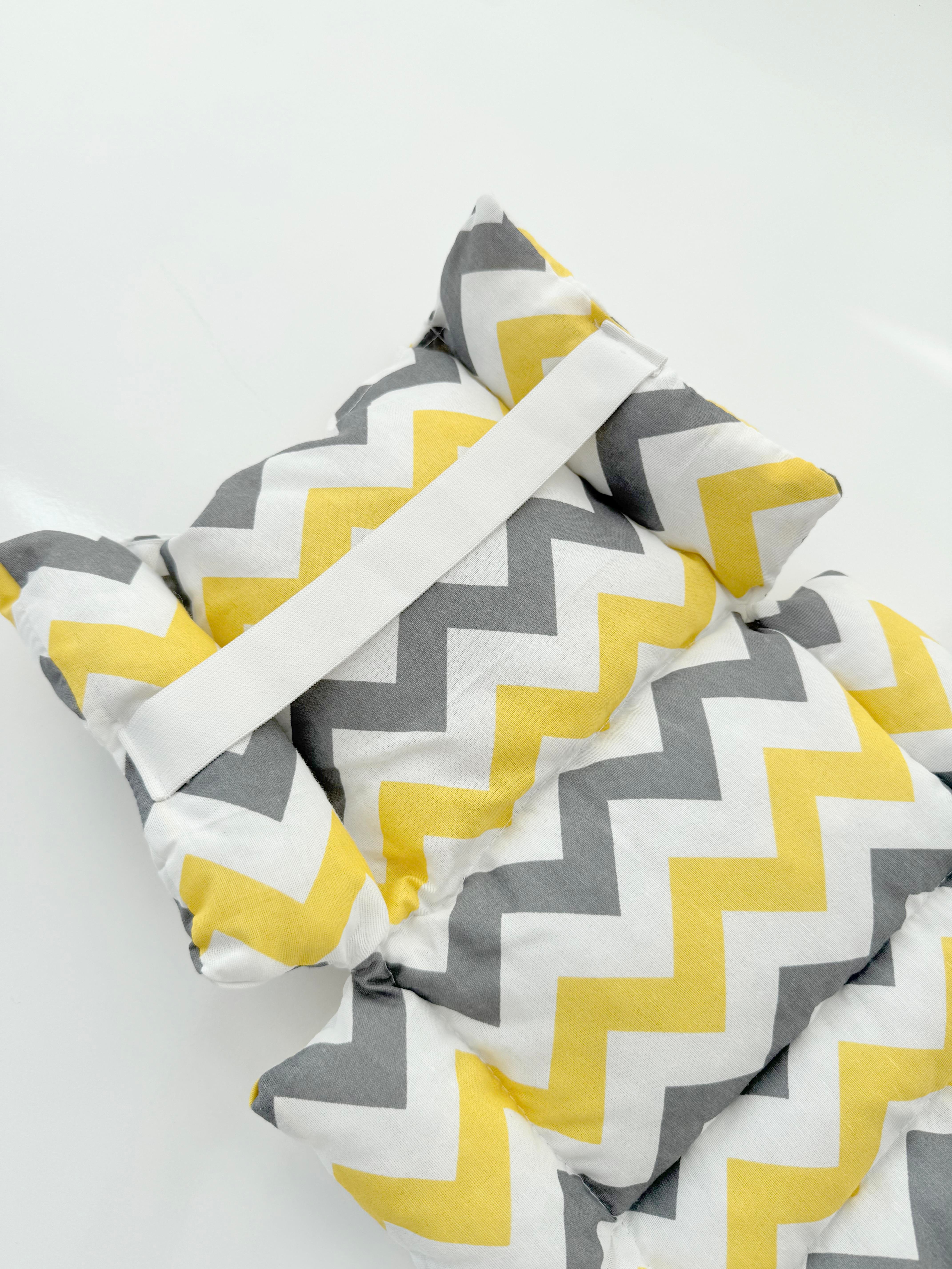 Jaju Baby Sarı Gri Zigzaglı Oto Koltuğu Minderi - Puset Minderi