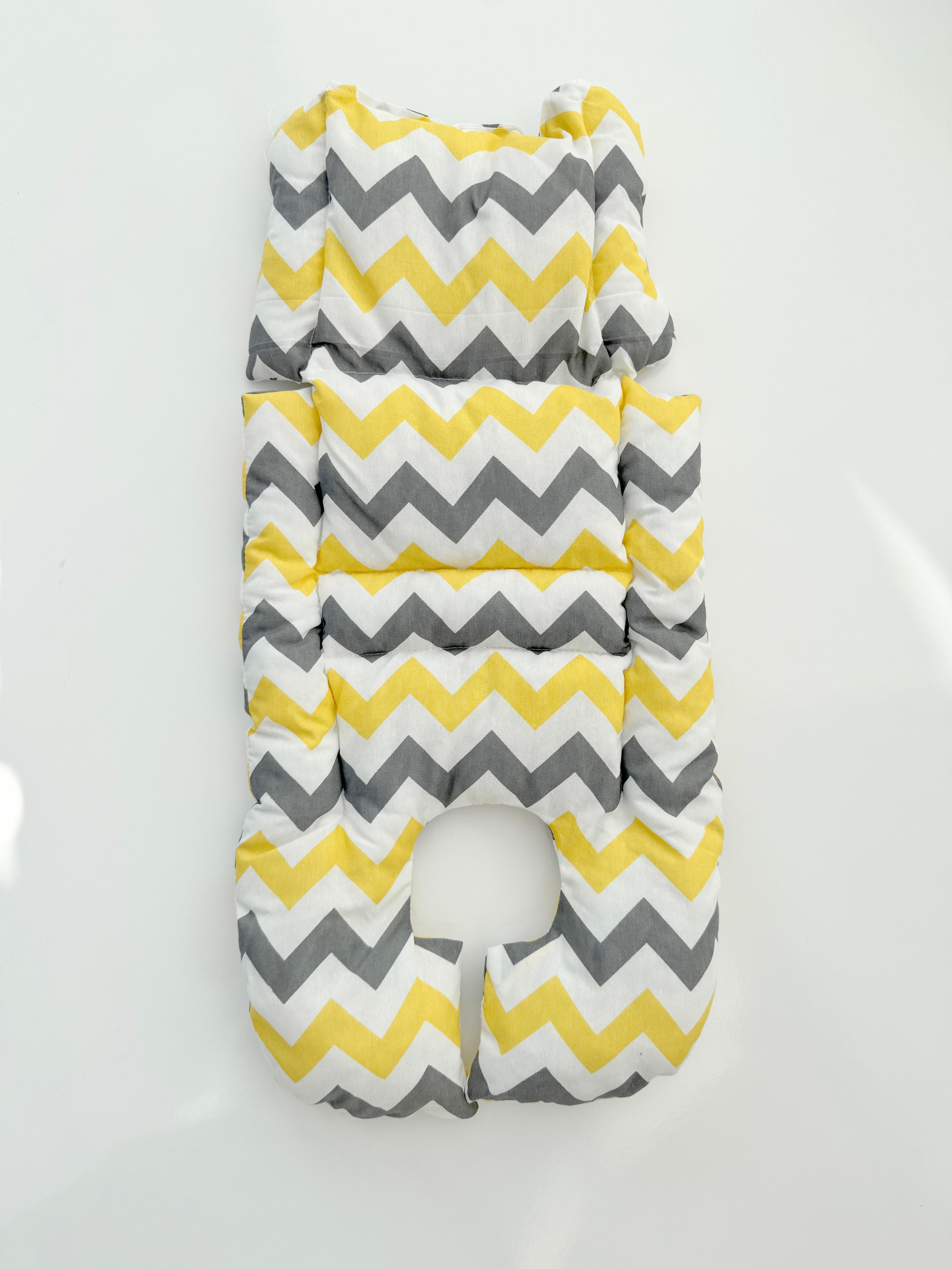 Jaju Baby Sarı Gri Zigzaglı Oto Koltuğu Minderi - Puset Minderi