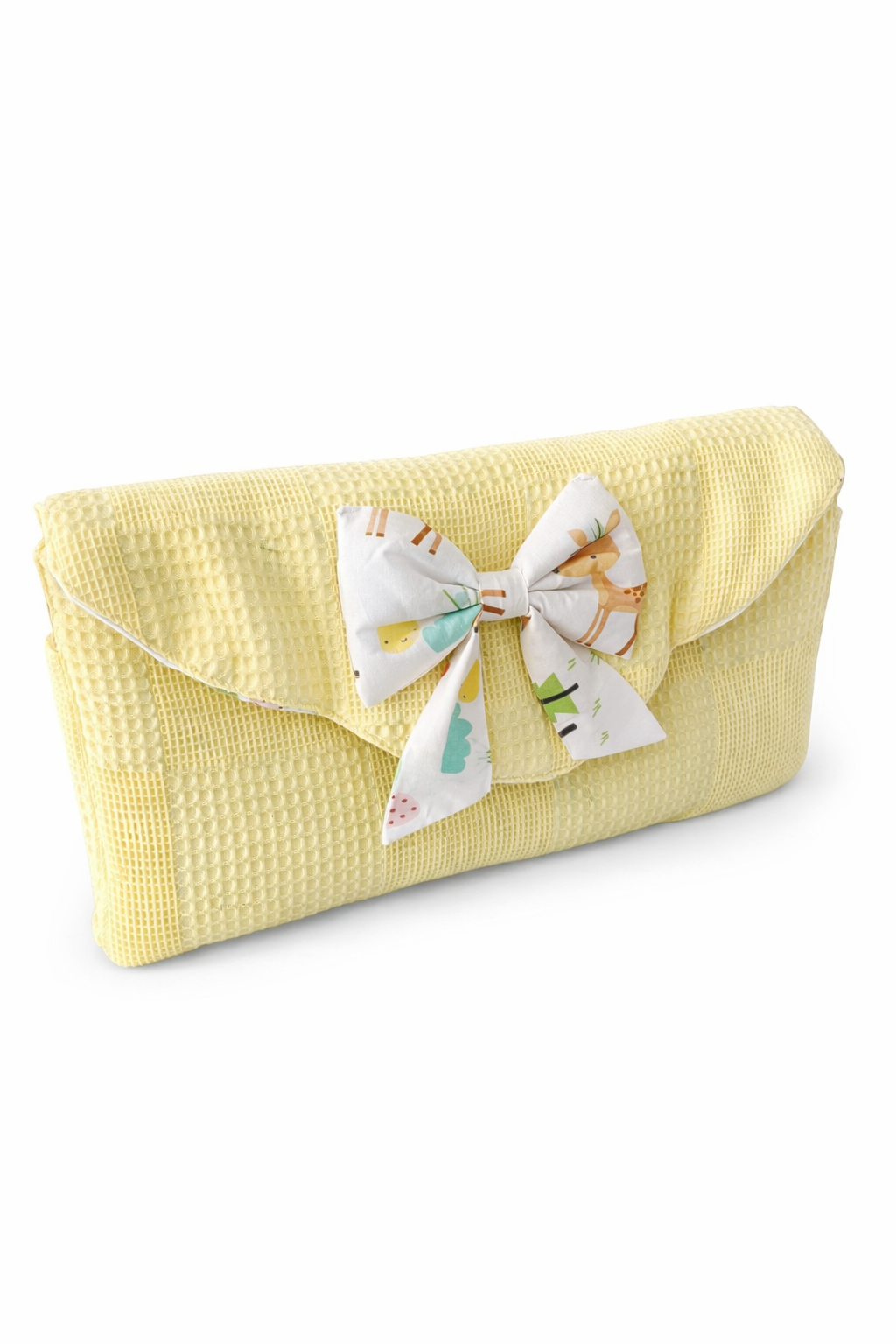 Jaju Baby Sarı Wafle Pike Kumaş Ceylan Tasarım Bebek Alt Açma Çantalı (Sürpriz Altaçma)