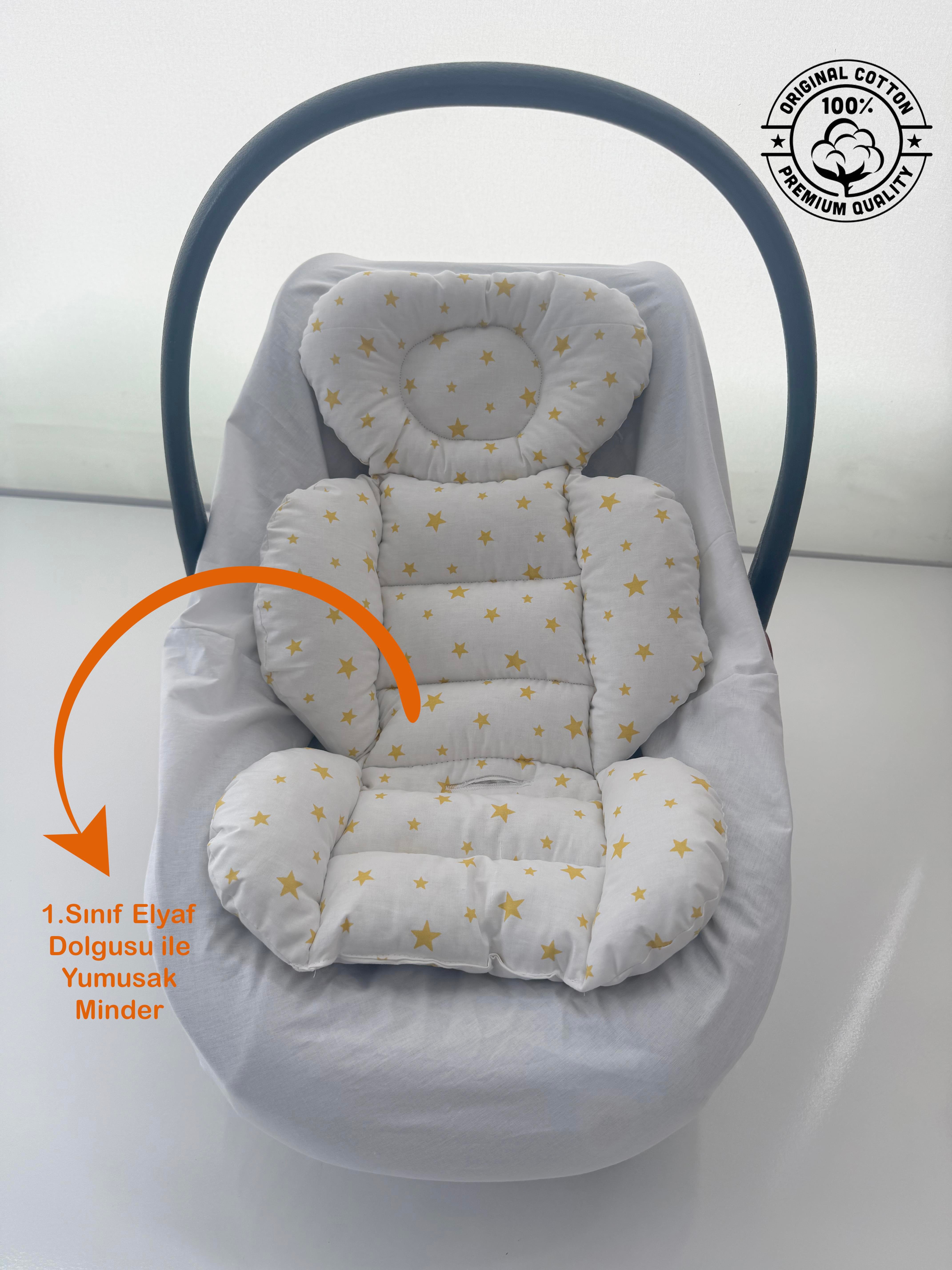 Jaju Baby Sarı Yıldızlı Oto Koltuğu Minderi - Puset Minderi