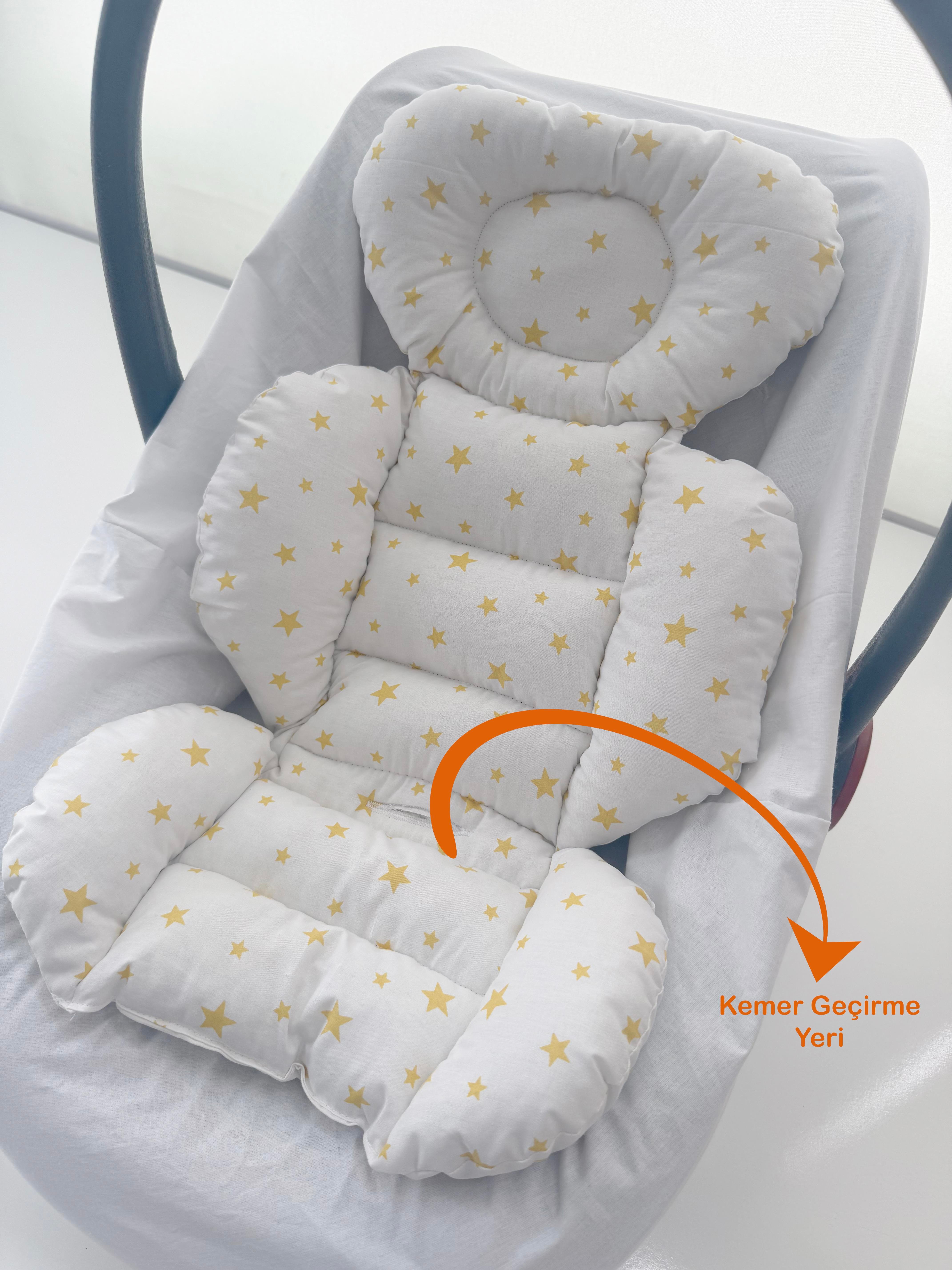 Jaju Baby Sarı Yıldızlı Oto Koltuğu Minderi - Puset Minderi