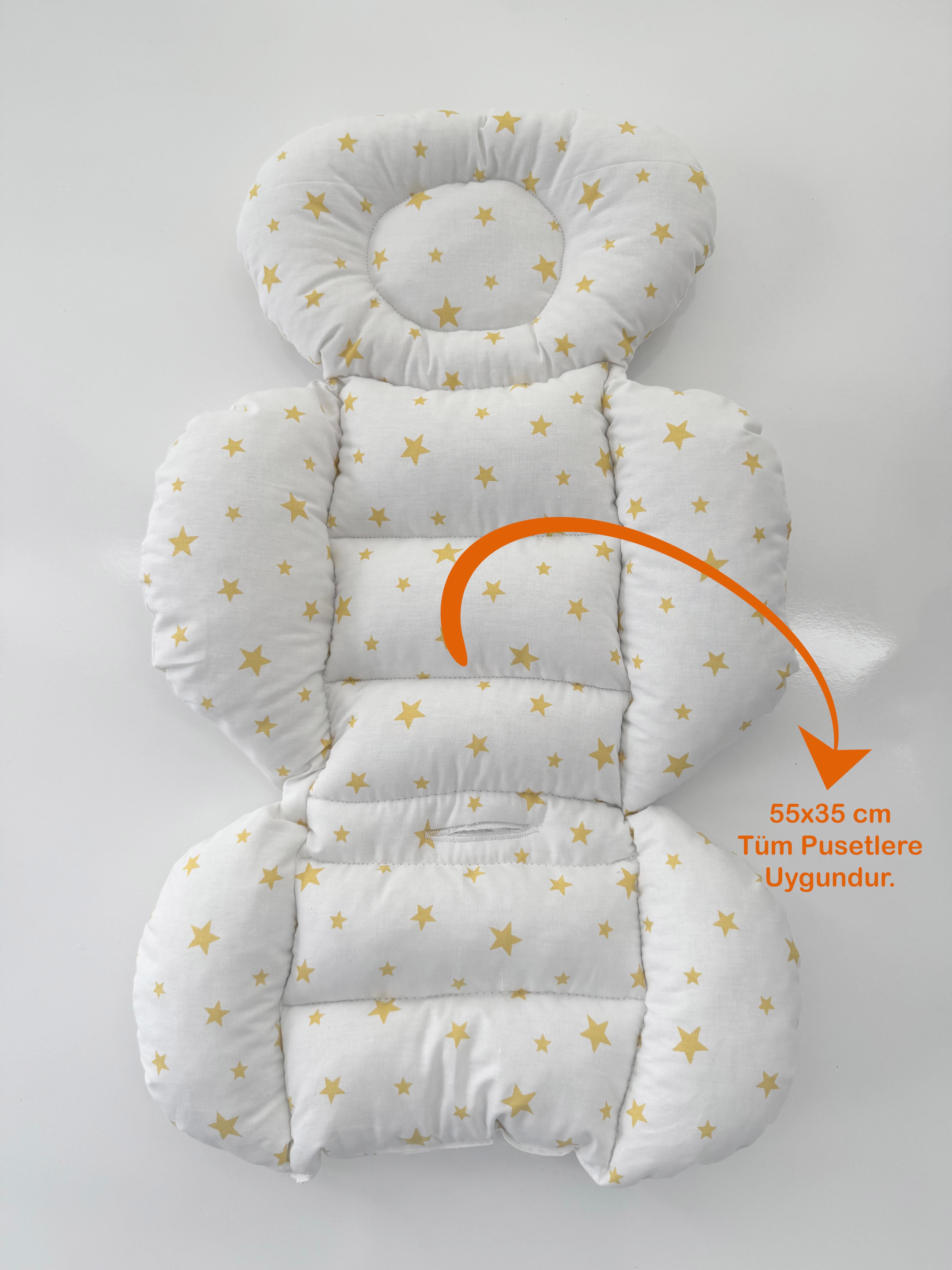 Jaju Baby Sarı Yıldızlı Oto Koltuğu Minderi - Puset Minderi