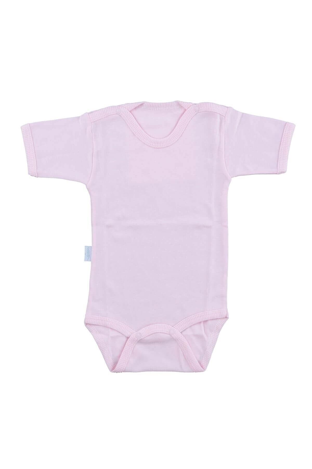 Jaju Baby Sebi Body Yarım Kollu Pembe