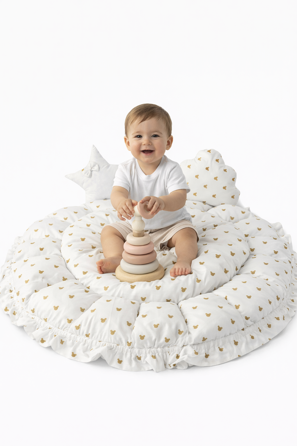 Jaju Baby Sevimli Gold Mouse Açılır - Kapanır Oyun Minderi Cibinlik Aparatlı Babynest