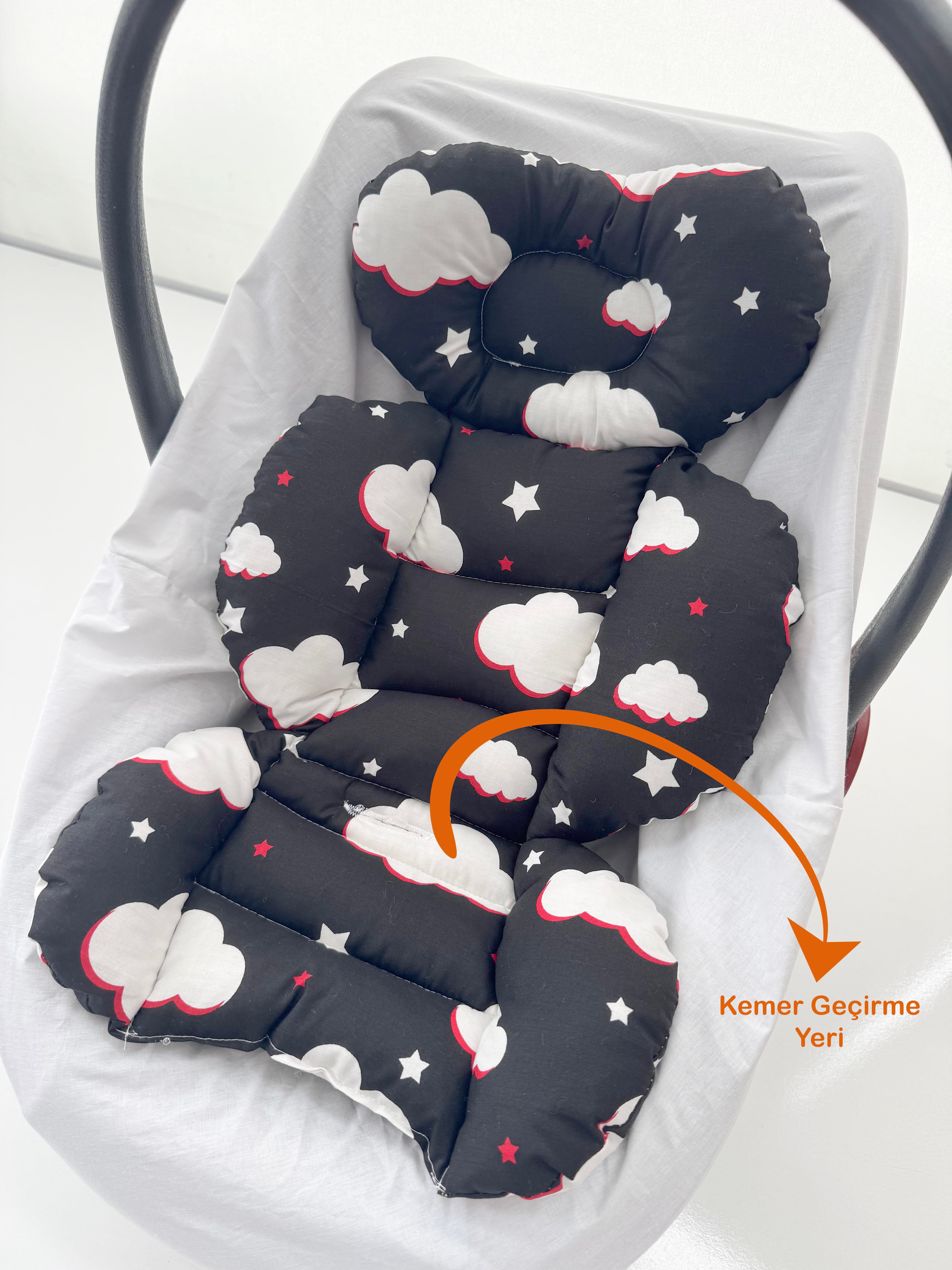Jaju Baby Siyah Bulutlu Oto Koltuğu Minderi - Puset Minderi
