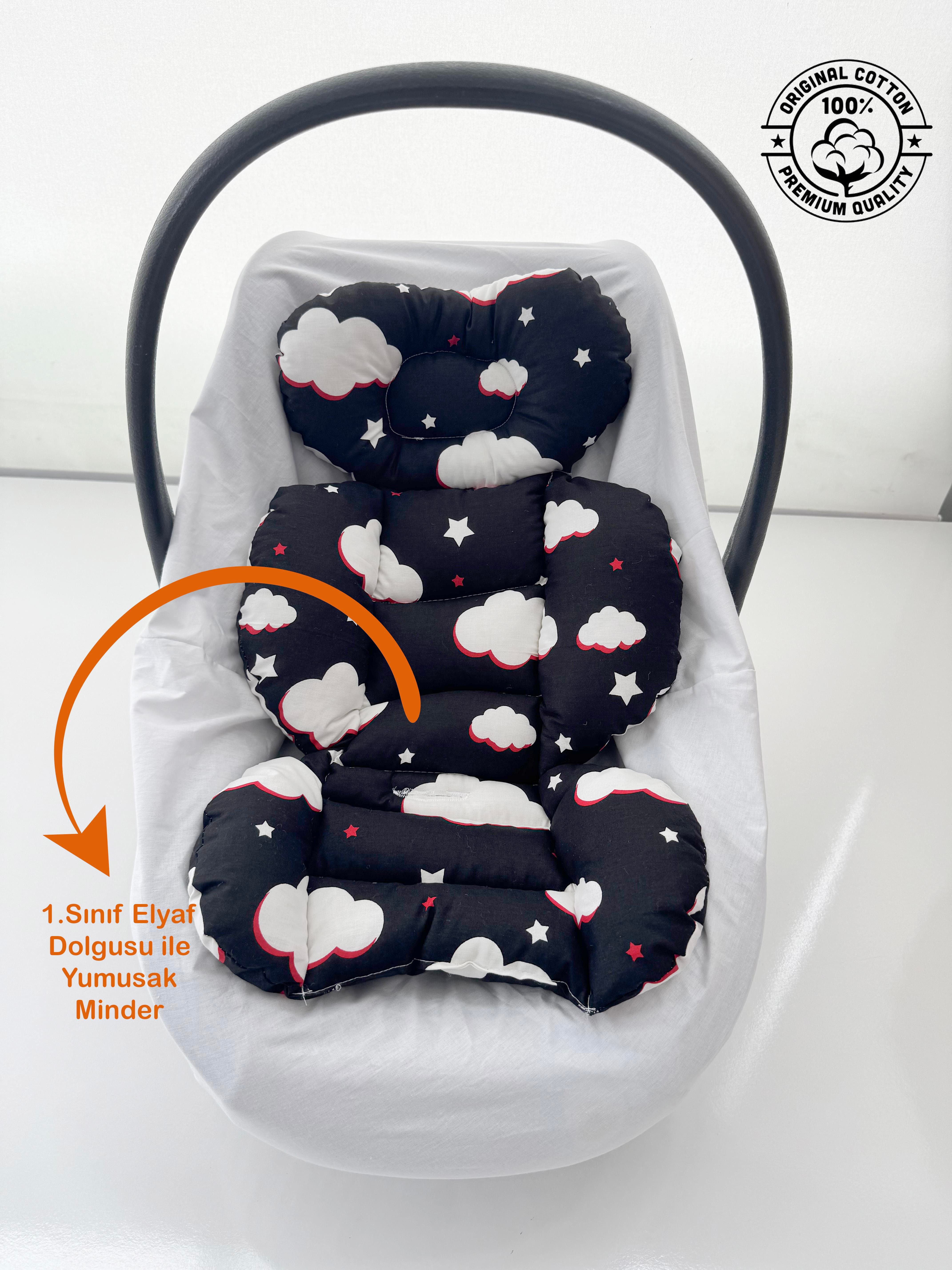 Jaju Baby Siyah Bulutlu Oto Koltuğu Minderi - Puset Minderi