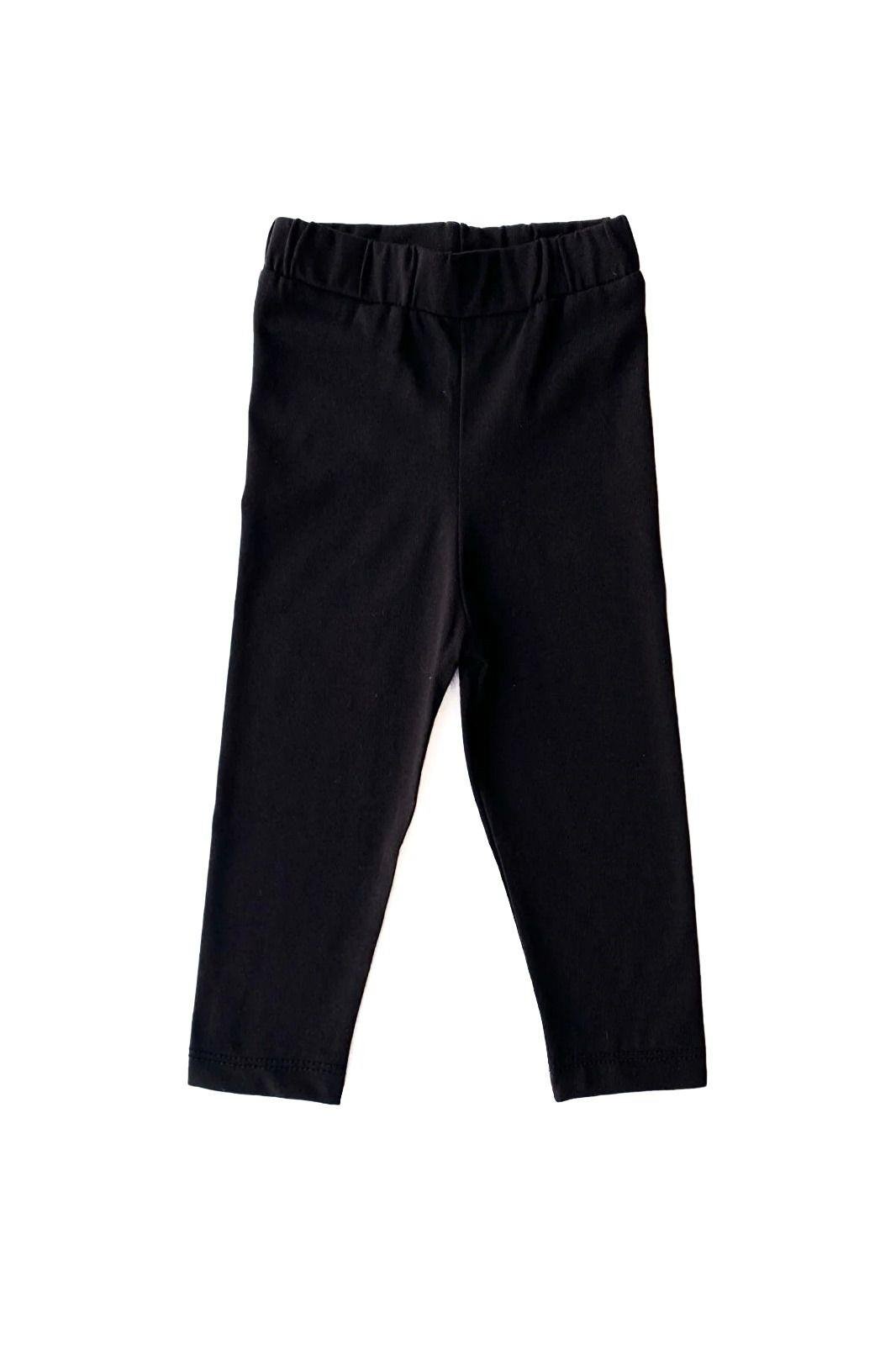 Jaju Baby Siyah Pamuklu Düz Renk Penye Tayt