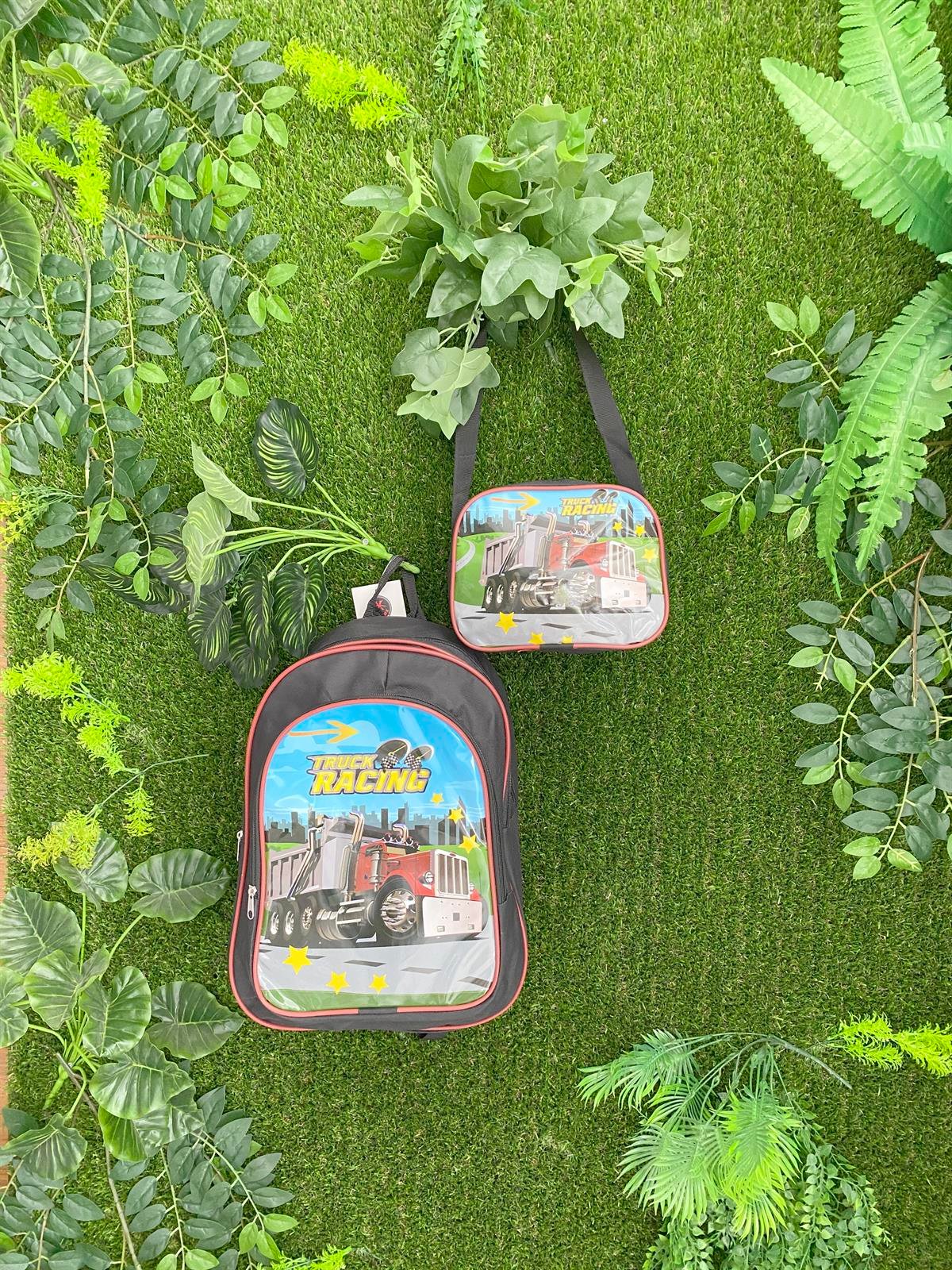 Jaju Baby Siyah Truck Racing Yazılı Sırt Ve Beslenme Çantası