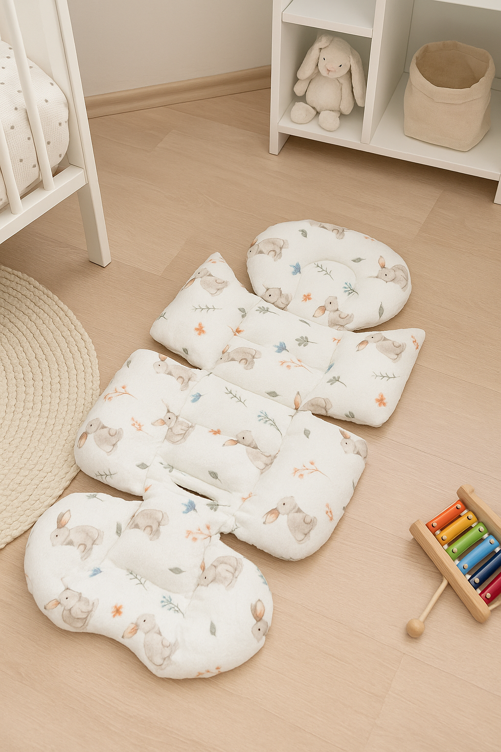 Jaju Baby Tavşan Desenli Bebek Arabası Minderi