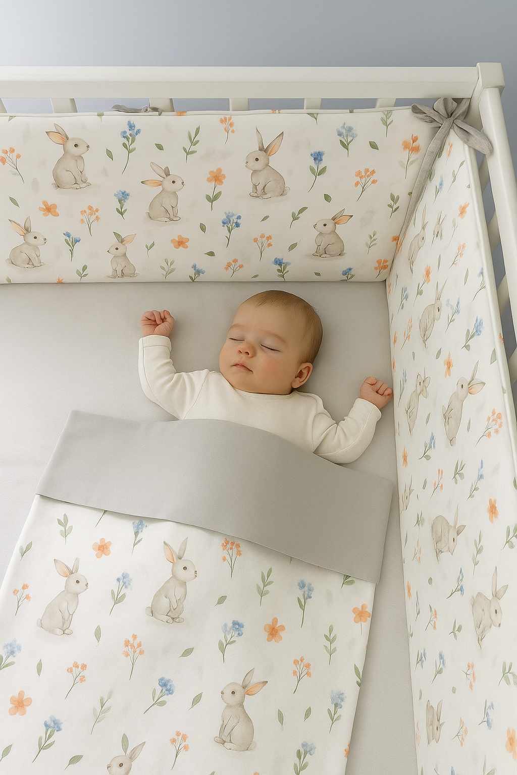 Jaju Baby Tavşan Desenli Beşik Kenar Koruma Özel Ölçü