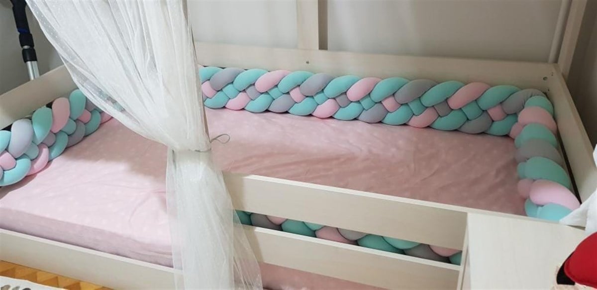 Jaju Baby Üç Renkli 4 Örgü Koruma Özel Tasarım