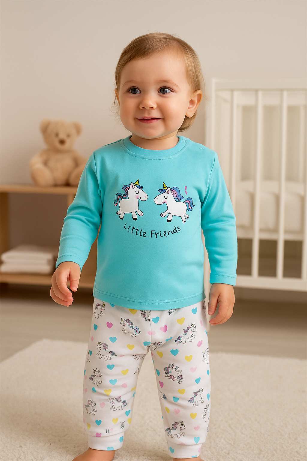 Jaju Baby Unicorn Desenli Bebek Pijama Takımı