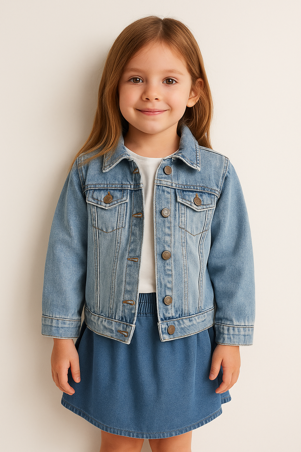 Jaju Baby Unisex Çocuk Önü Cep Detaylı Kot Ceket