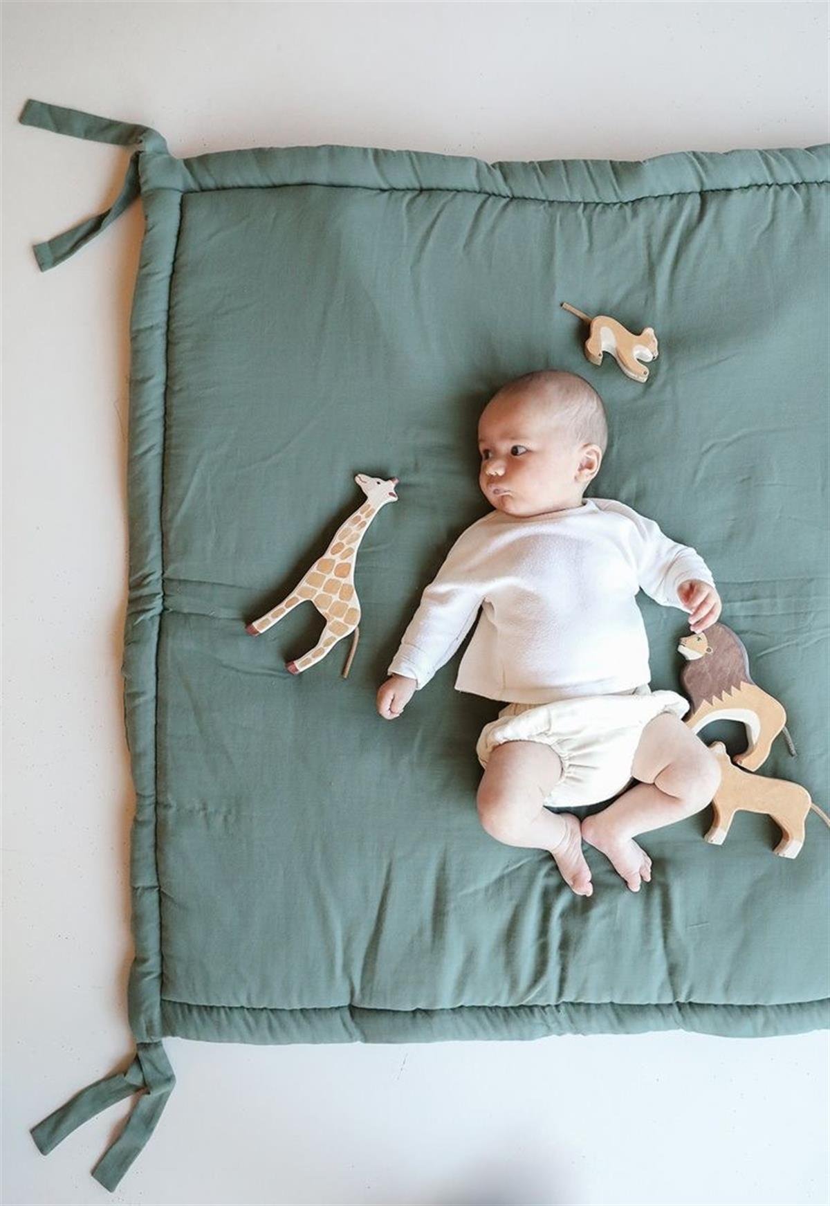 Jaju Baby Yeşil 120x120 Cm Kare Oyun Halısı / Oyun Matı