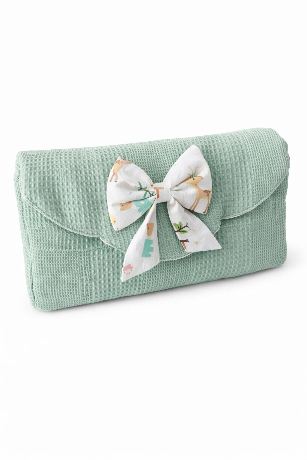 Jaju Baby Yeşil Wafle Pike Kumaş Ceylan Tasarım Bebek Alt Açma Çantalı (Sürpriz Altaçma)