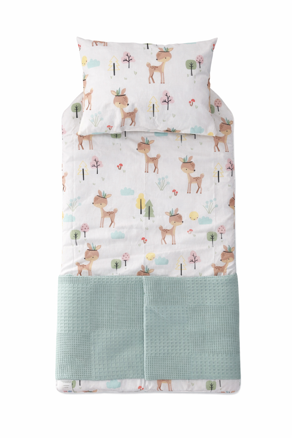 Jaju Baby Yeşil Wafle Pike Kumaş Ceylan Tasarım Bebek Alt Açma Çantalı (Sürpriz Altaçma)