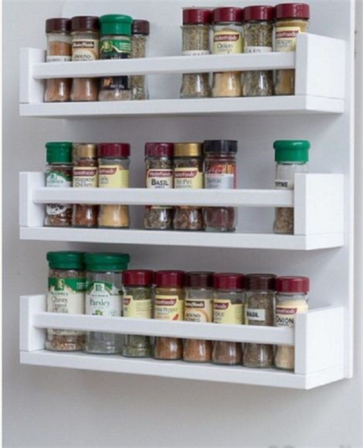 Jaju Baby40 Cm 3 Lü Beyaz Ahşap Raf Baharat Rafı Kitaplık Montessori