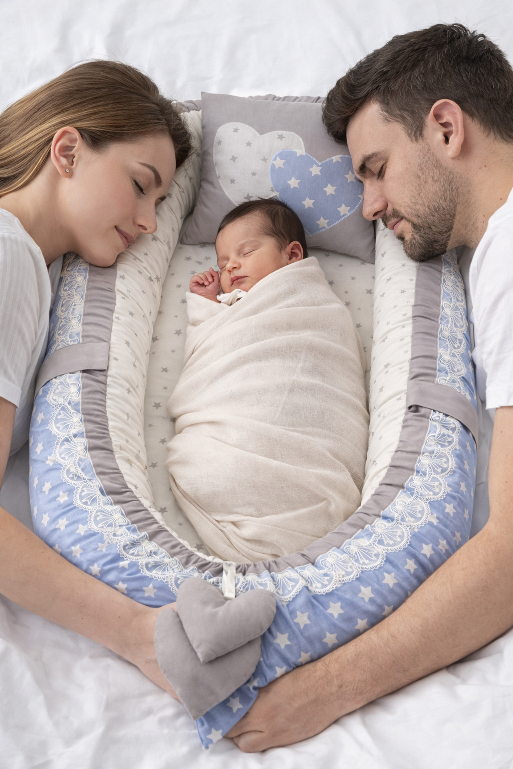 Jaju Babynest Mavi Yıldızlı Ortopedik Baby Nest