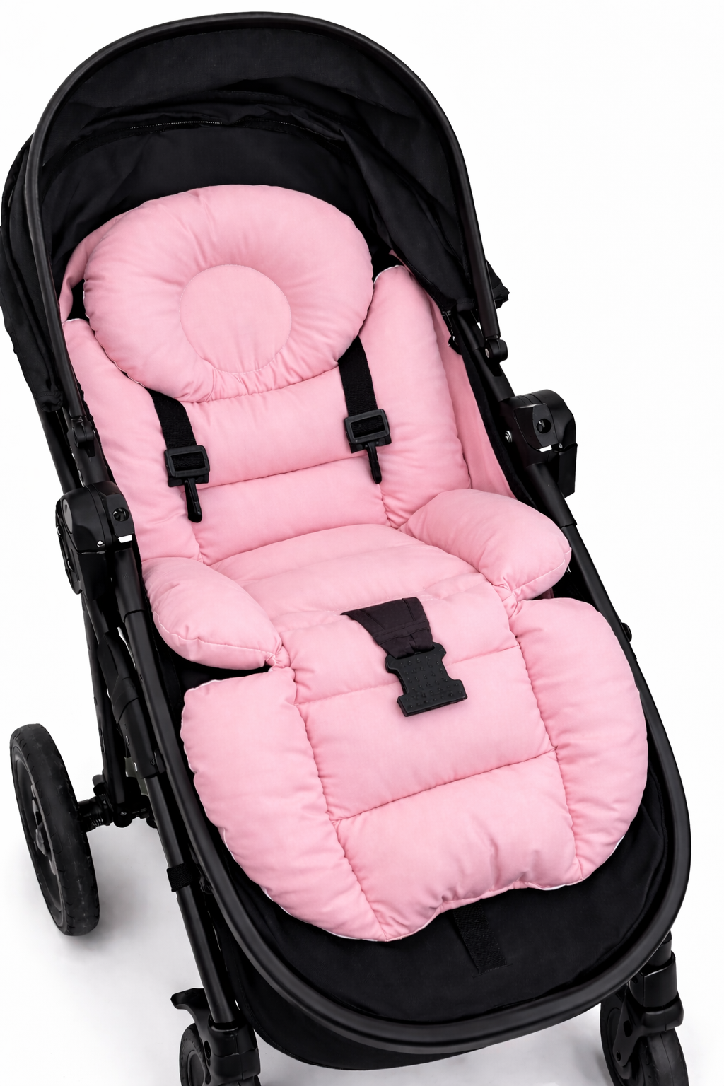 Pembe Lüks Bebek Arabası Minderi – Ergonomik Destekli – 80 x 38 cm