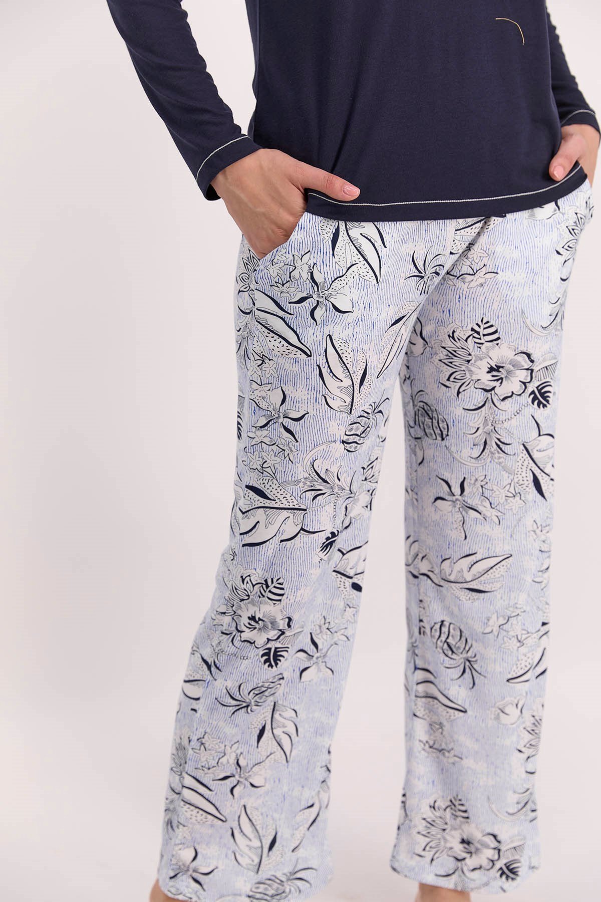 Pierre Cardin Stay Wassy Lacivert Kadın Pijama Takımı