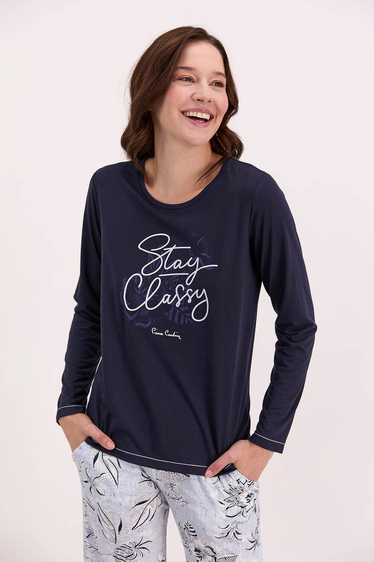 Pierre Cardin Stay Wassy Lacivert Kadın Pijama Takımı