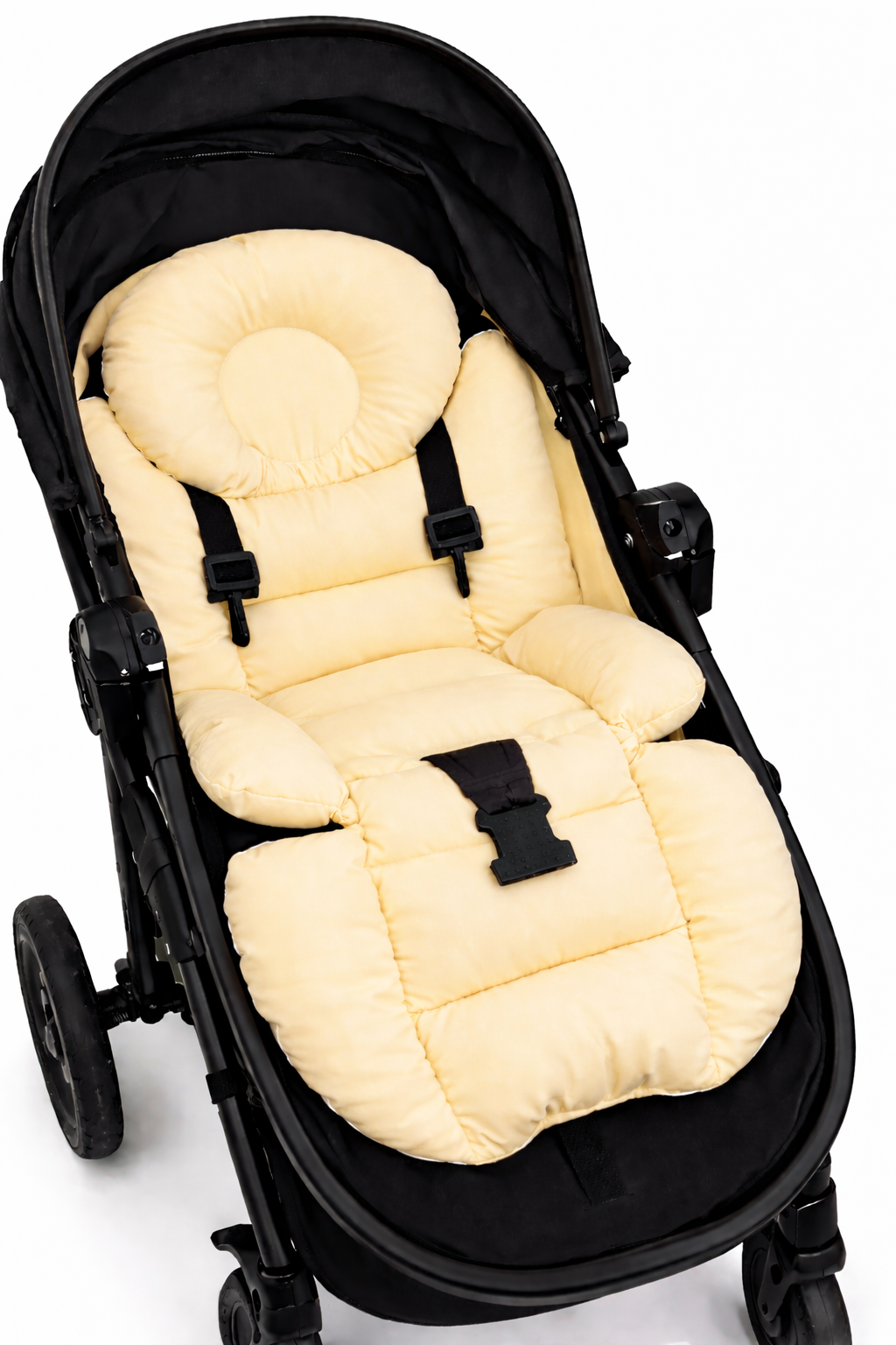 Sarı Lüks Bebek Arabası Minderi – Ergonomik Destekli – 80 x 38 cm