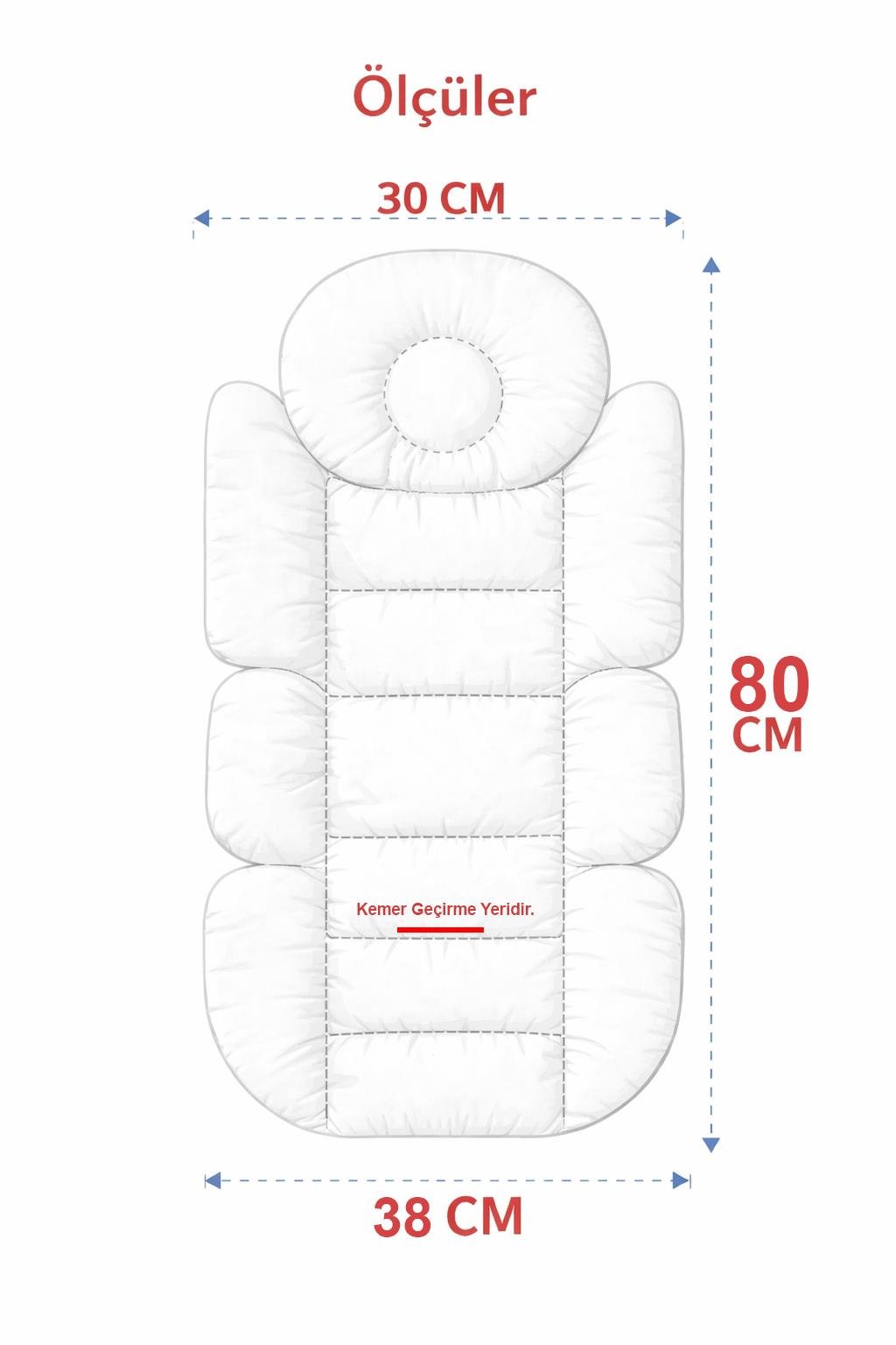 Somon Lüks Bebek Arabası Minderi – Ergonomik Destekli – 80 x 38 cm
