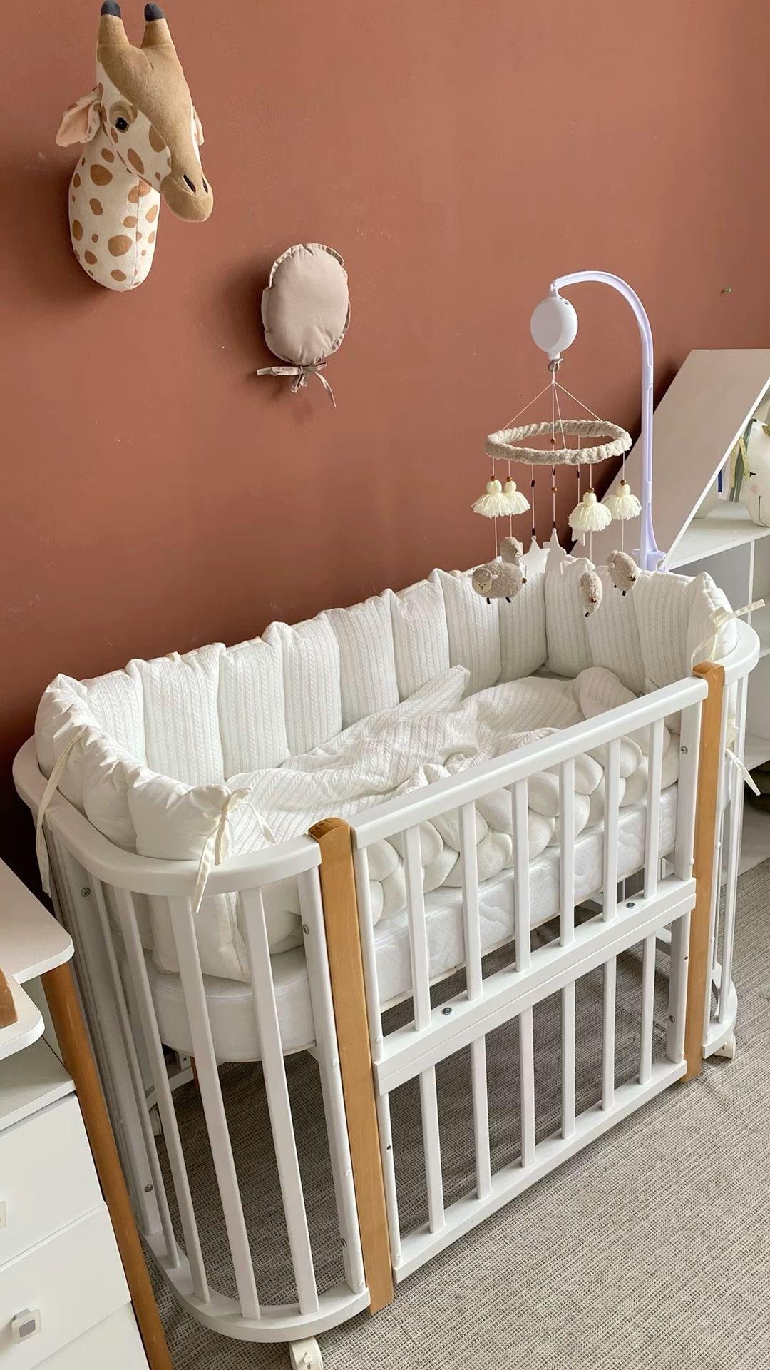 Special Beyaz Renk Örgü Kumaş Kenar Koruyucu Özel Ölçü Beşik Kenar Koruma